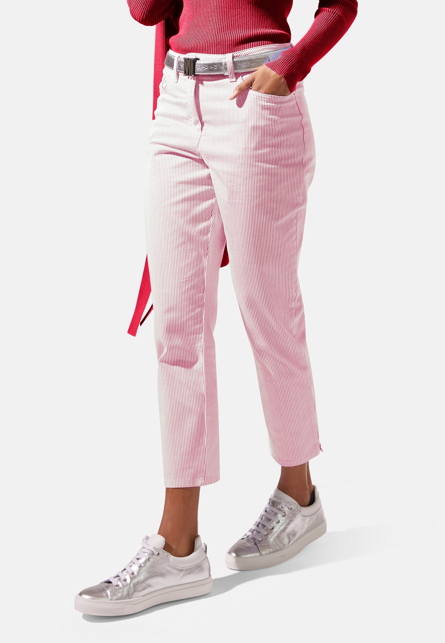 MADELEINE Gerade Jeans Fein gestreifte Jeans