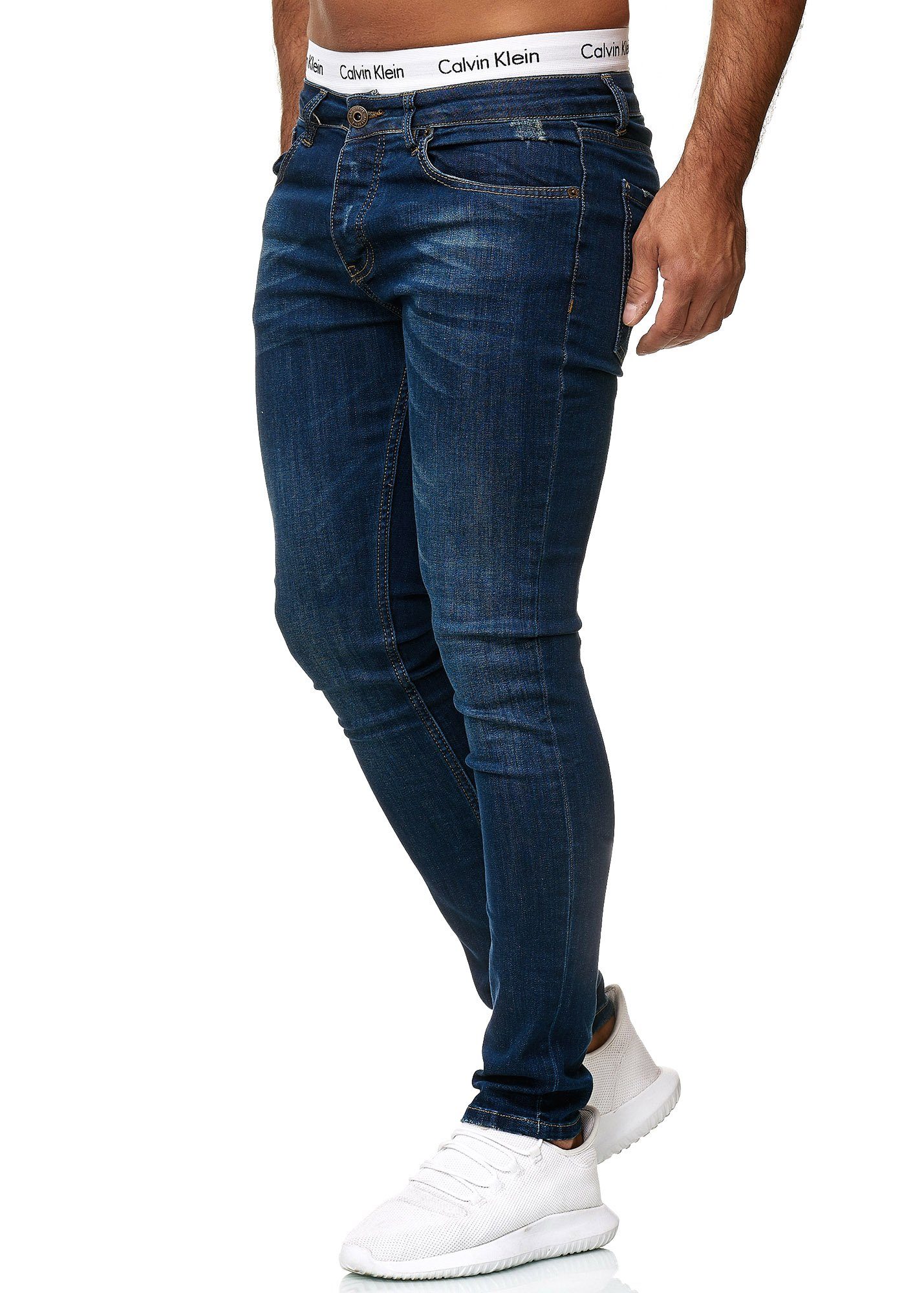 600JS Casual OneRedox Business 607 Deep Bootcut, Straight-Jeans Used (Jeanshose 1-tlg) Freizeit Blue Designerjeans