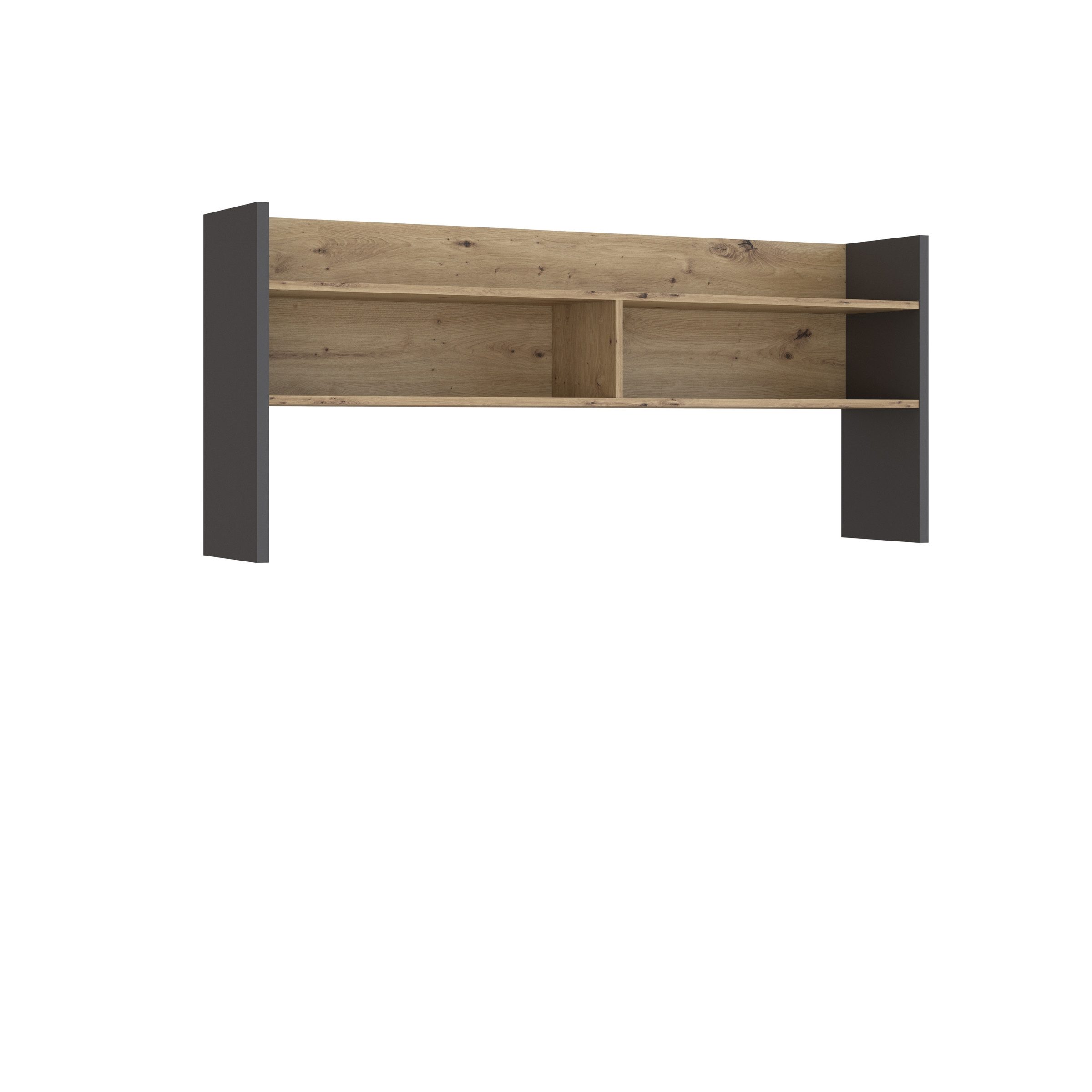 freiraum Schreibtischaufsatz Modultrick, in Grau/ Artisan Eiche Dekor, 139,6x60x25,8cm B/H/T