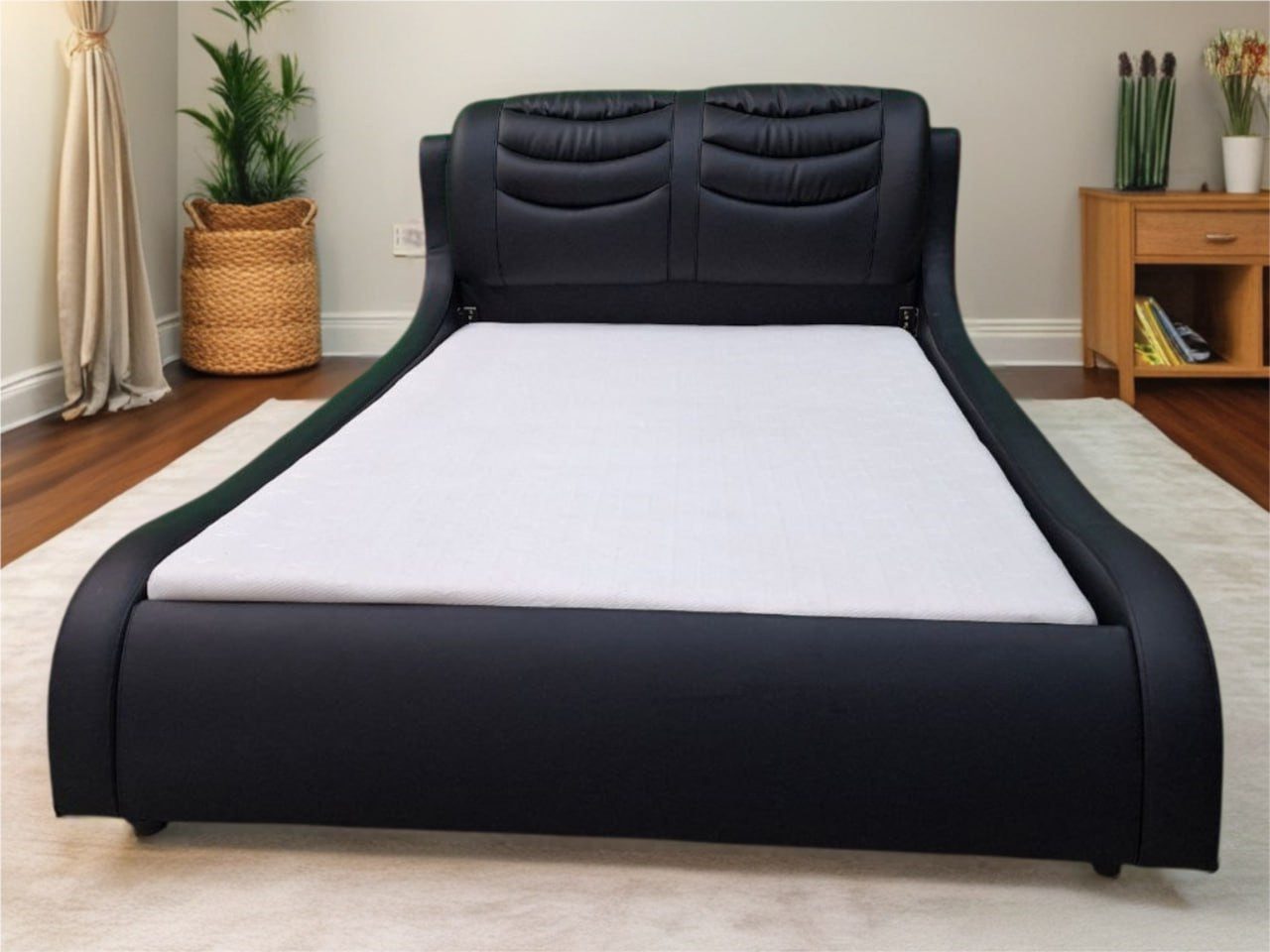 JVmoebel Bett Komfortables Designerbett mit Lederpolsterung als Doppelbett Sofort (Bett), Made in Europa