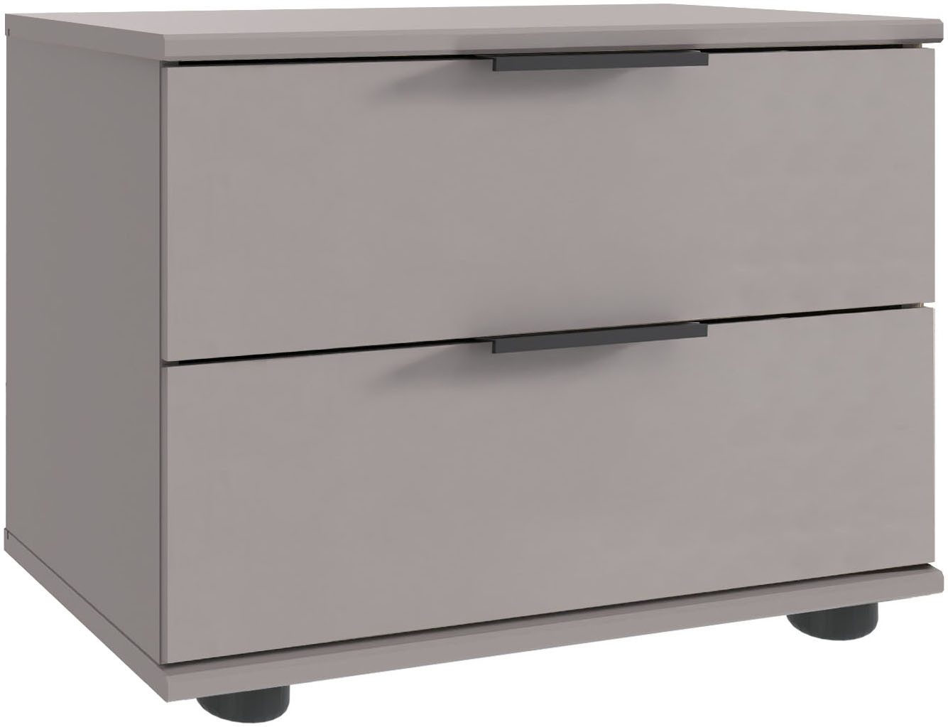 Wimex Nachtkommode Tilburg, einzeln oder im 2er Set, Made in Germany, Nachtschrank mit 2 Schubladen, schwarze Metallgriffe