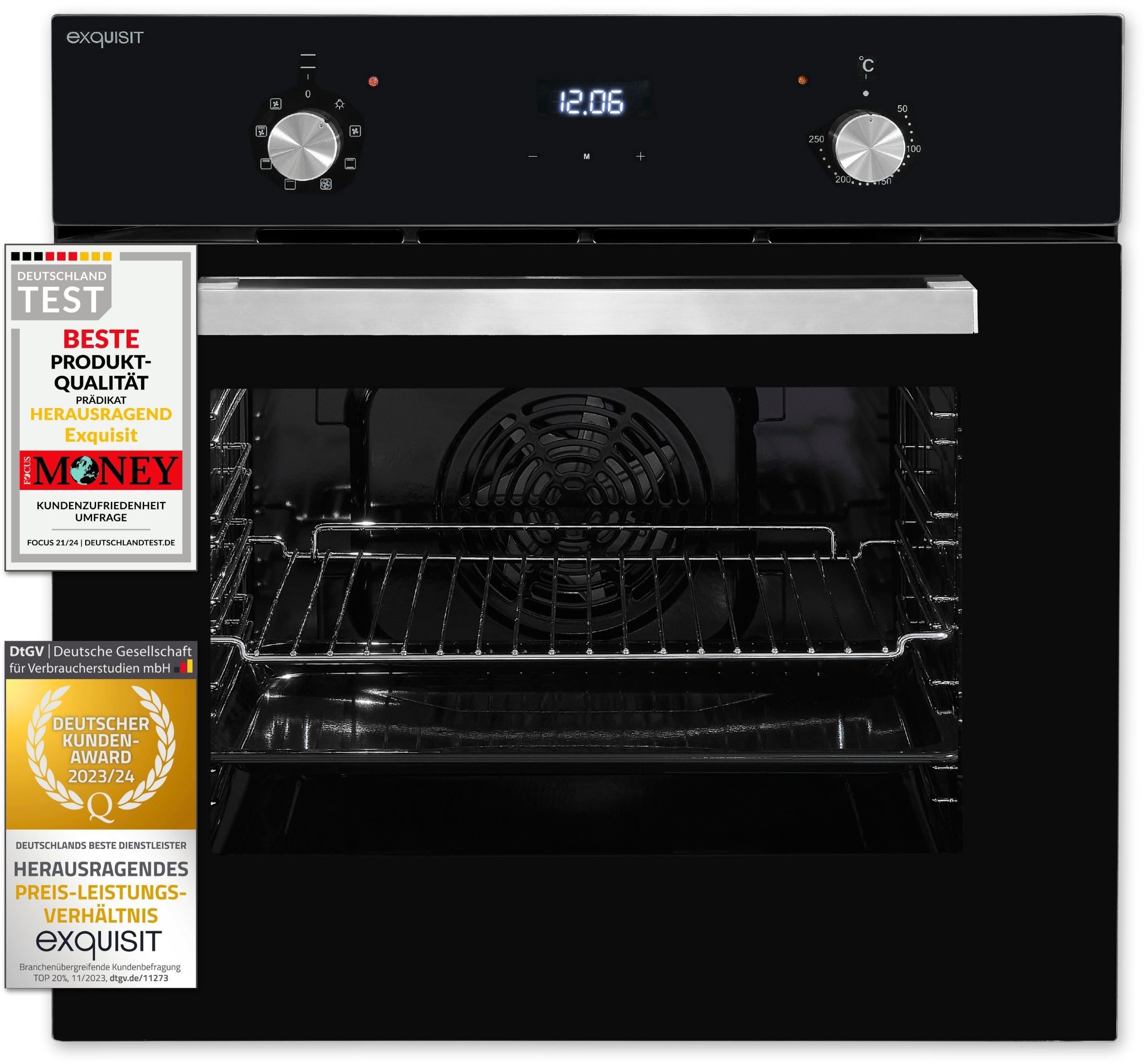 exquisit Einbaubackofen EBE 657-2H sw, Pizzafunktion – ideal für Pizza, Focaccia und mehr!