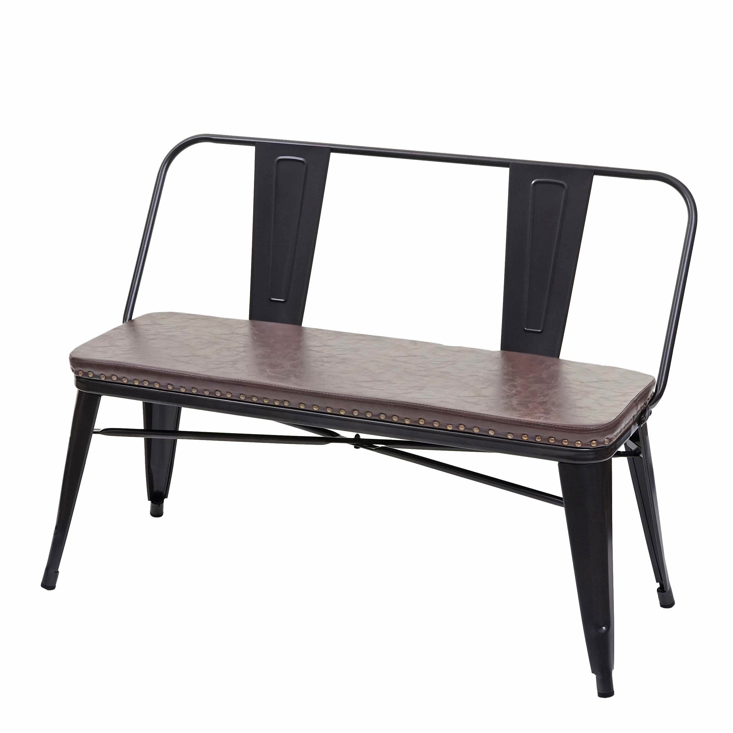 MCW Sitzbank MCW-H10-SB, Gepolsterte Sitzfläche aus Kunstleder, Abgerundete Ecken und Kanten braun, schwarz | braun