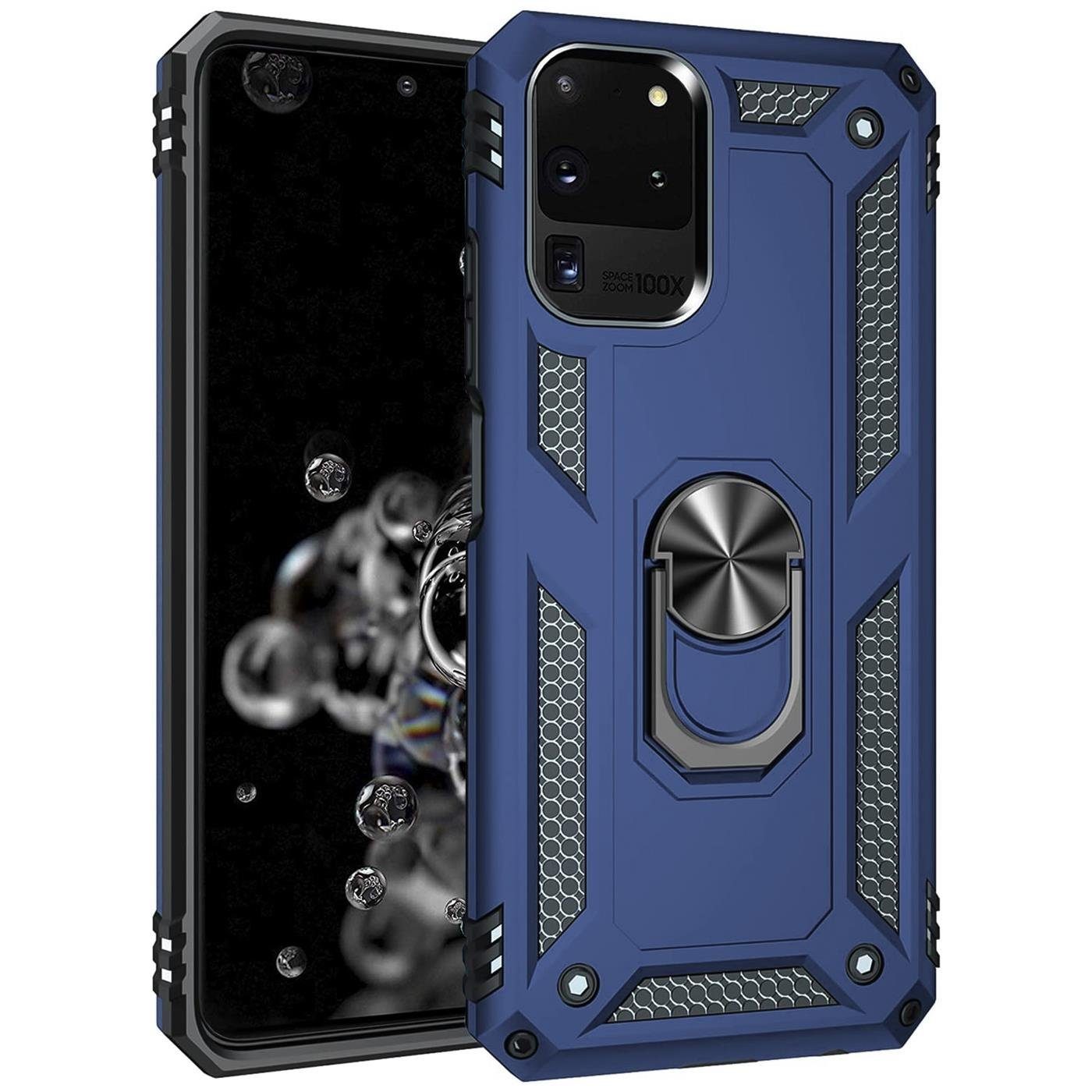 CoolGadget Handyhülle Armor Shield Case für Samsung Galaxy S20 Ultra 6,9 Zoll, Outdoor Cover Magnet Ringhalterung Handy Hülle für Samsung S20 Ultra