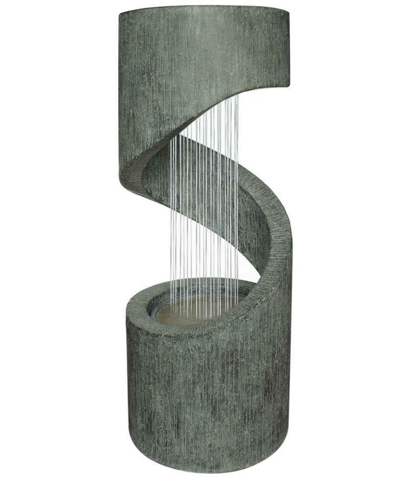 Dehner Gartenbrunnen »Mali mit LED, ca. 79.5 x 31.5 cm, Polyresin, grau«, Kunststein-Brunnenskulptur mit Wasservorhang inkl. Pumpe, Trafo und LEDs