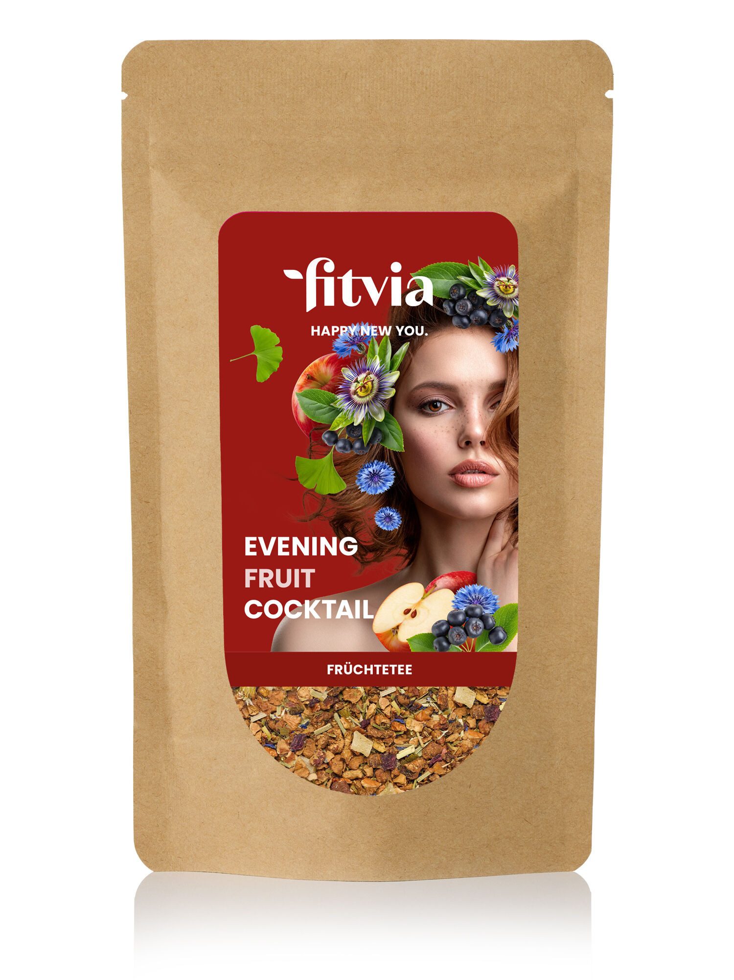 fitvia Tee Früchtetee Maracuja-Aroniabeere – loser Früchtetee, (Früchtetee Maracuja-Aroniabeere – loser Früchtetee, 100 g), mit Mango, Papaya & Ananas, fruchtig-exotisch & natürlich aromatisiert