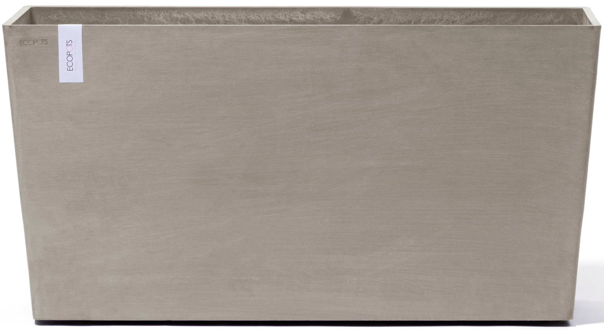 ECOPOTS Blumentopf Paris mit Rollen 100 Taupe, für den Außenbereich: frostsicher, bruchsicher und lichtbeständig