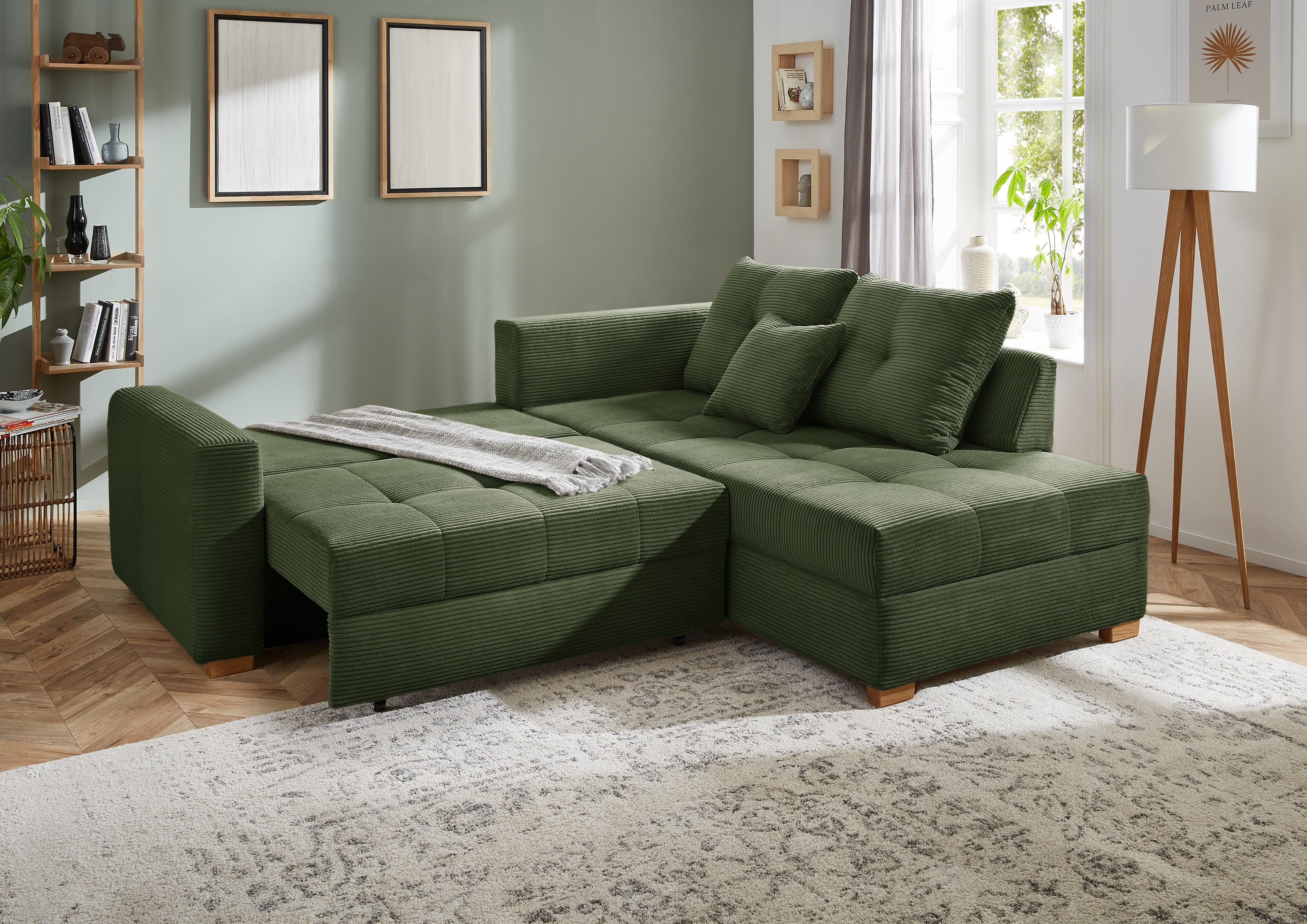 Jockenhöfer Gruppe Ecksofa Heidelberg L-Form, B: 228 cm, mit Schlaffunktion, Bettkasten & Zierkissen