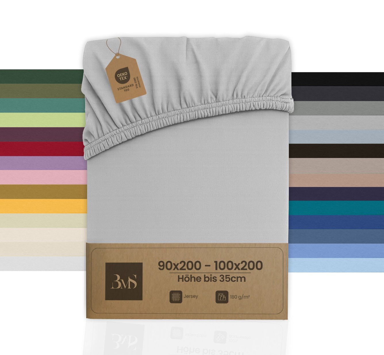 BETTWAESCHE-MIT-STIL Spannbettlaken Jersey Spannbettlaken, Matratzenhöhe bis 35 cm, Jersey, Gummizug: rundum, (1 Stück)