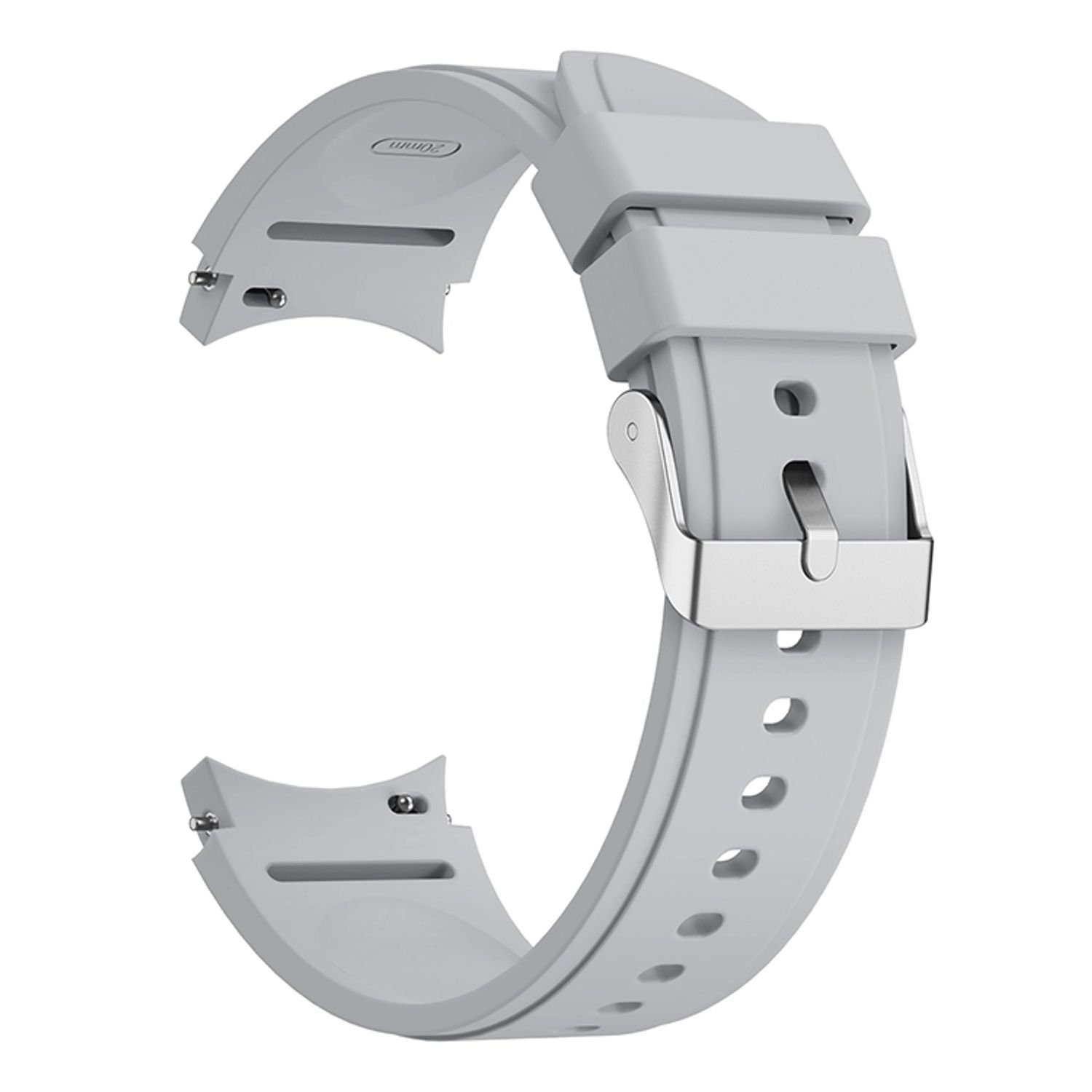 König Design Smartwatch-Armband Samsung Galaxy Watch 4 44mm, Smartwatch-Armband für Samsung Galaxy Watch 4 44mm Sport Ersatz Armband Silikon Hellgrau