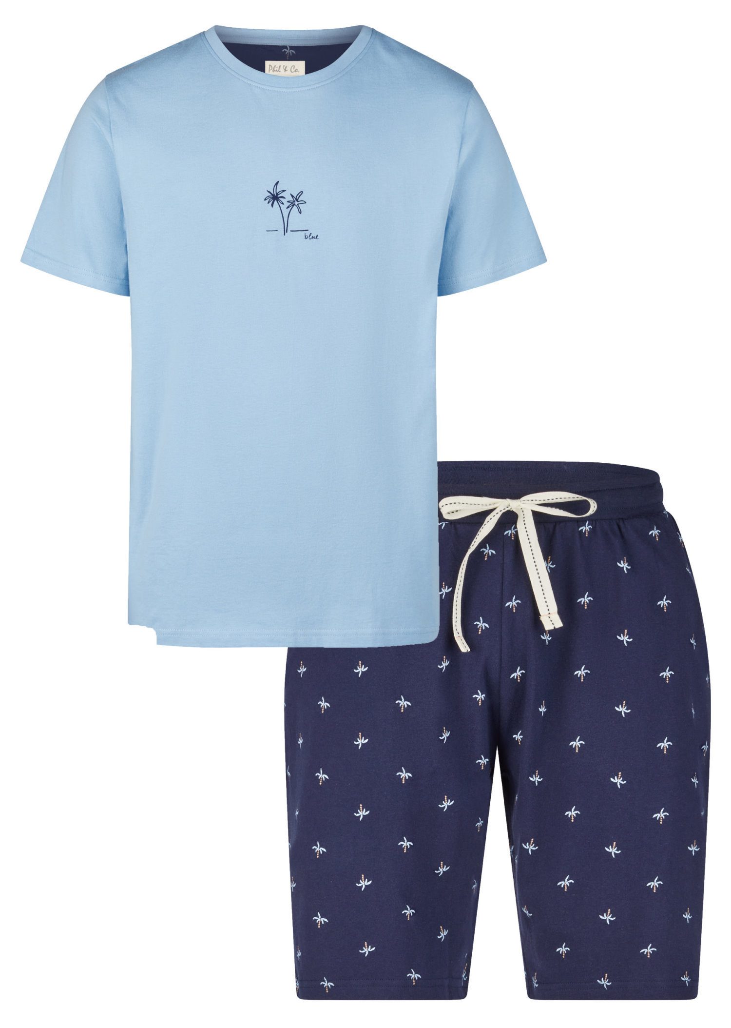 Phil & Co. Shorty Herren Pyjama kurz (2 tlg) Baumwolle günstig online kaufen