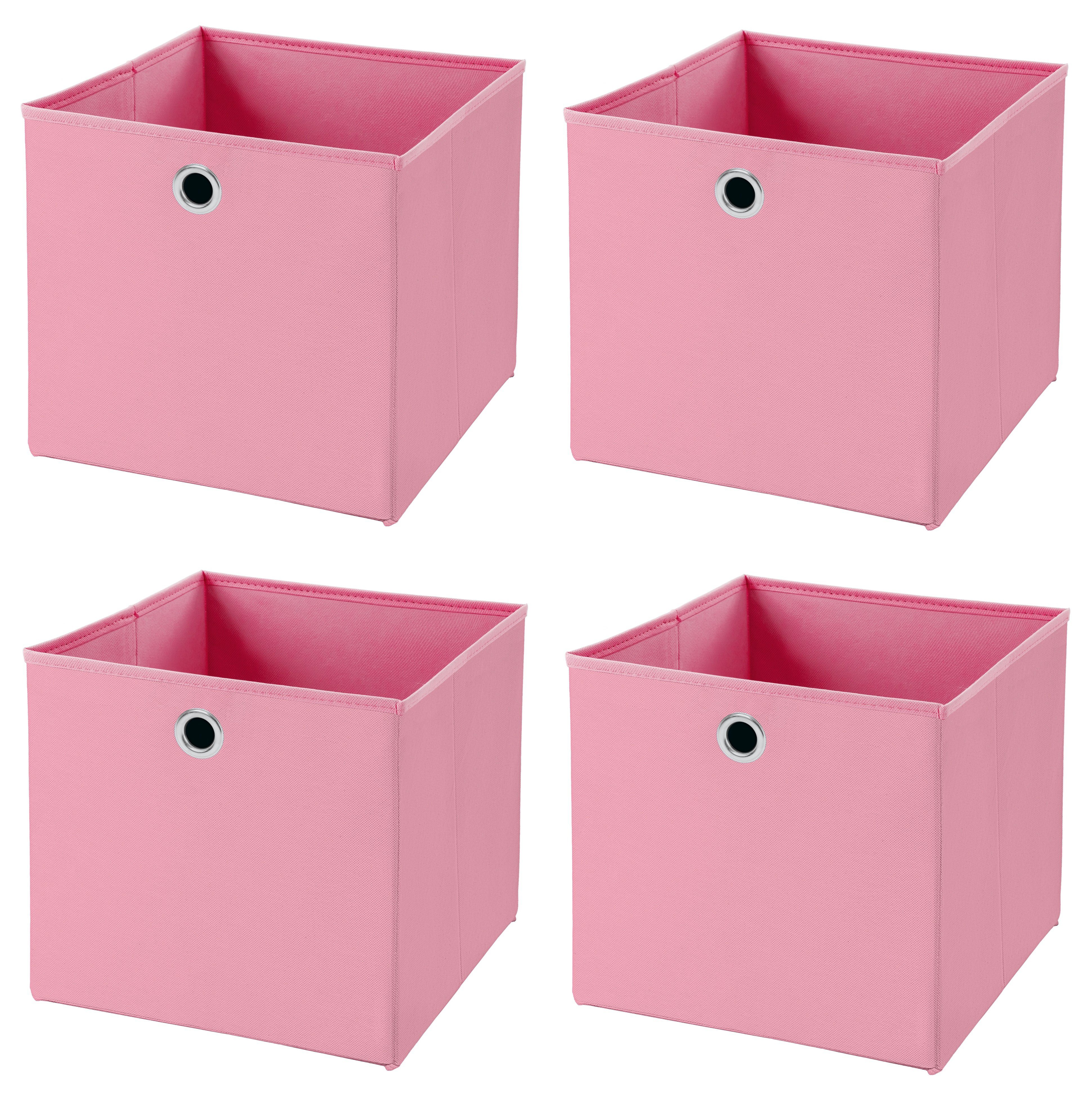 StickandShine Faltbox 4 Stück 32 x 32 x 32 cm Faltbox ohne Deckel Stoffbox  Aufbewahrungsbox (4er SET 32x32x32) in verschiedenen Farben 32cm