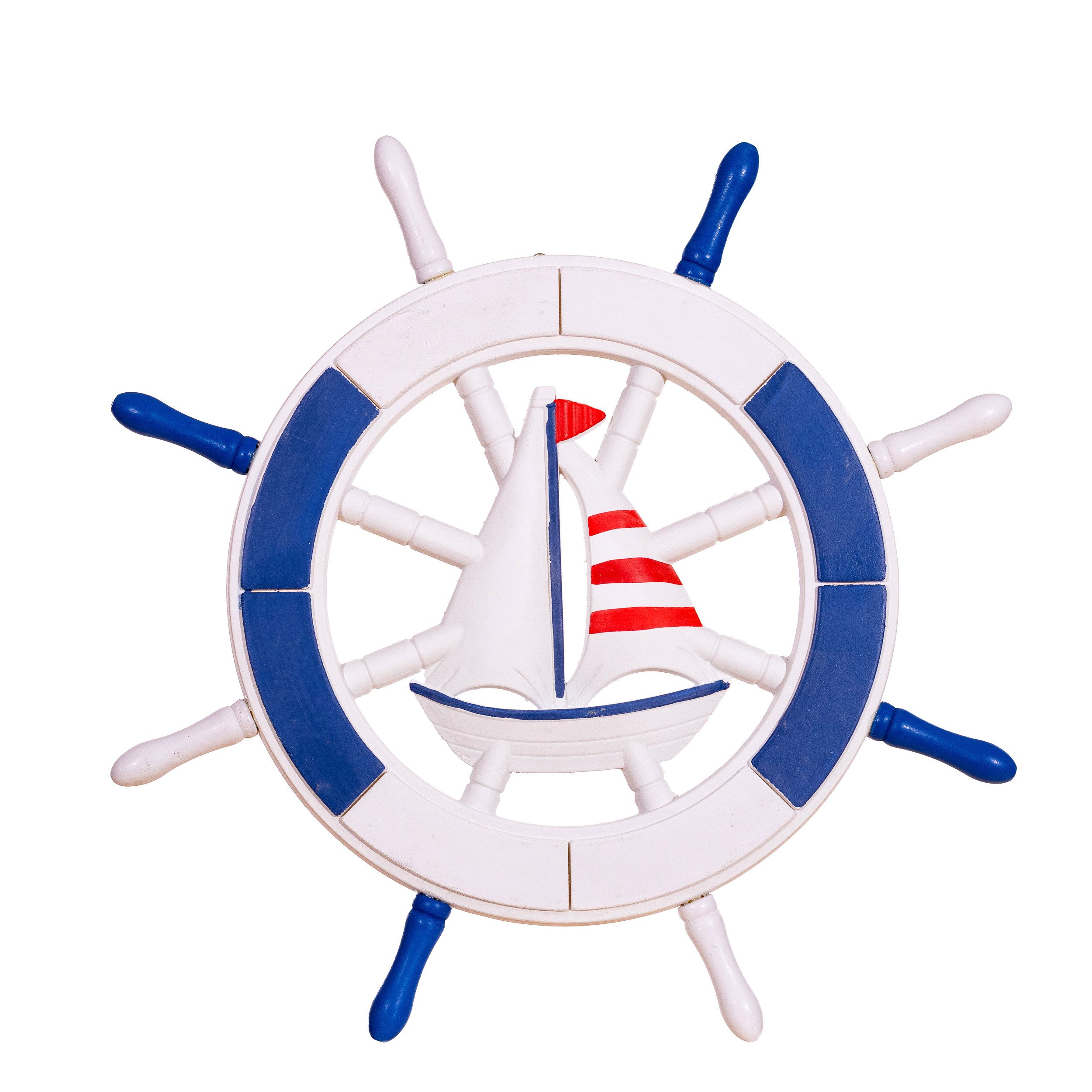 BIRENDY Dekoobjekt Steuerrad 16 aus Holz Nautik Optik Schiffsrad 45cm Schiff