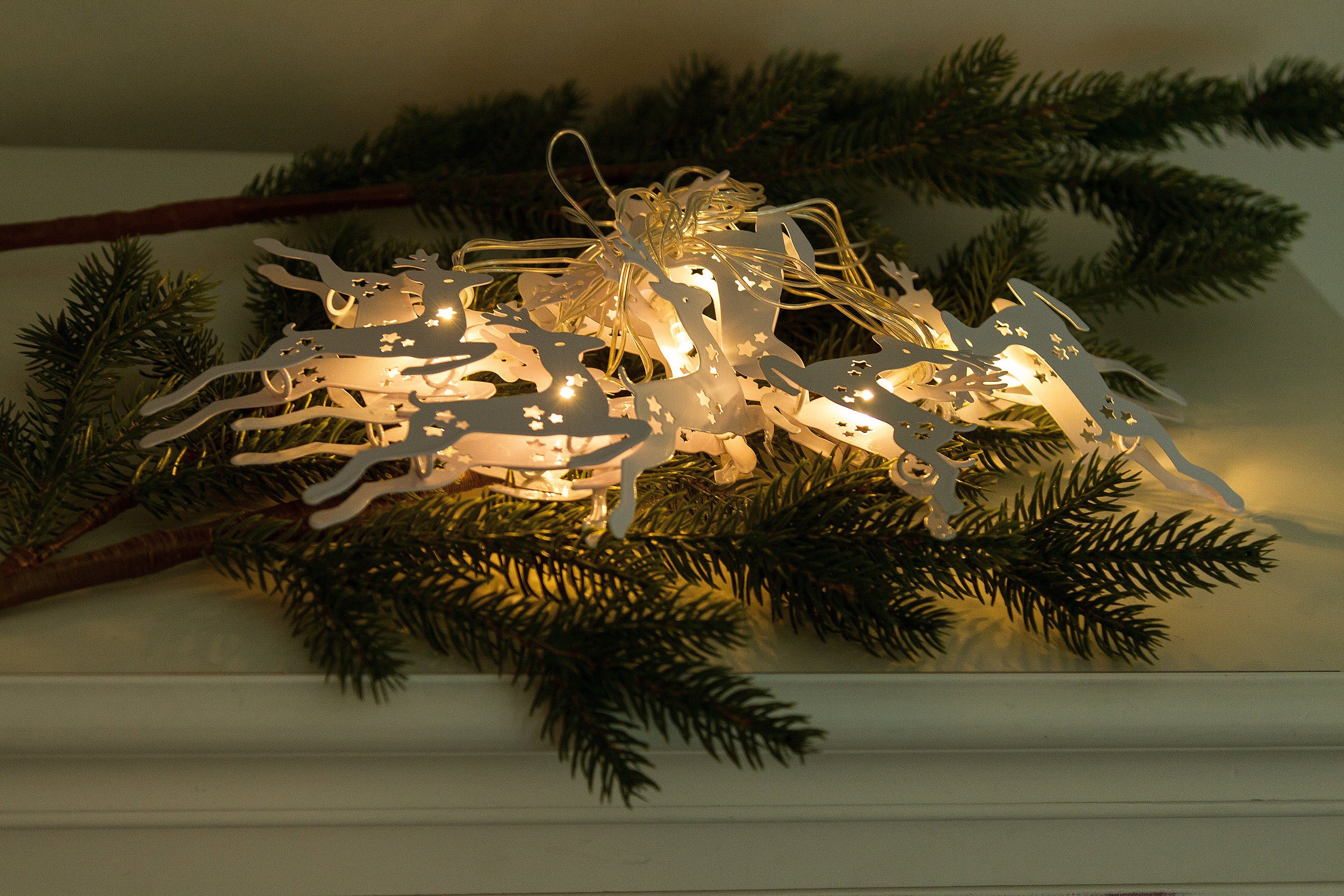 Möbel Länge mit & LEDs, cm Myflair 168 ca. Weihnachtsdeko, mit Rentieren, Accessoires 10 LED-Lichterkette