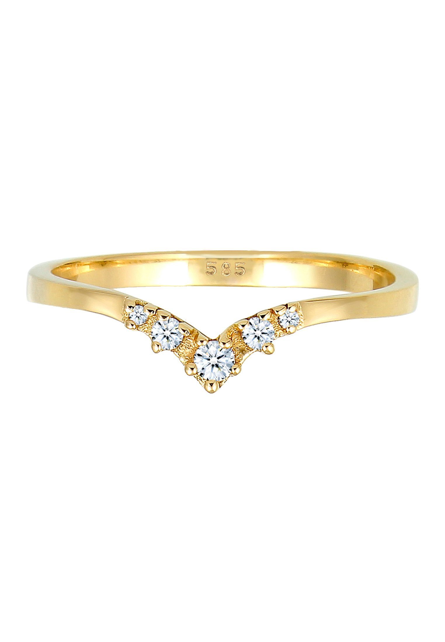 Elli DIAMONDS Verlobungsring V-Form Diamant (0.07 ct) 585 Gelbgold günstig online kaufen