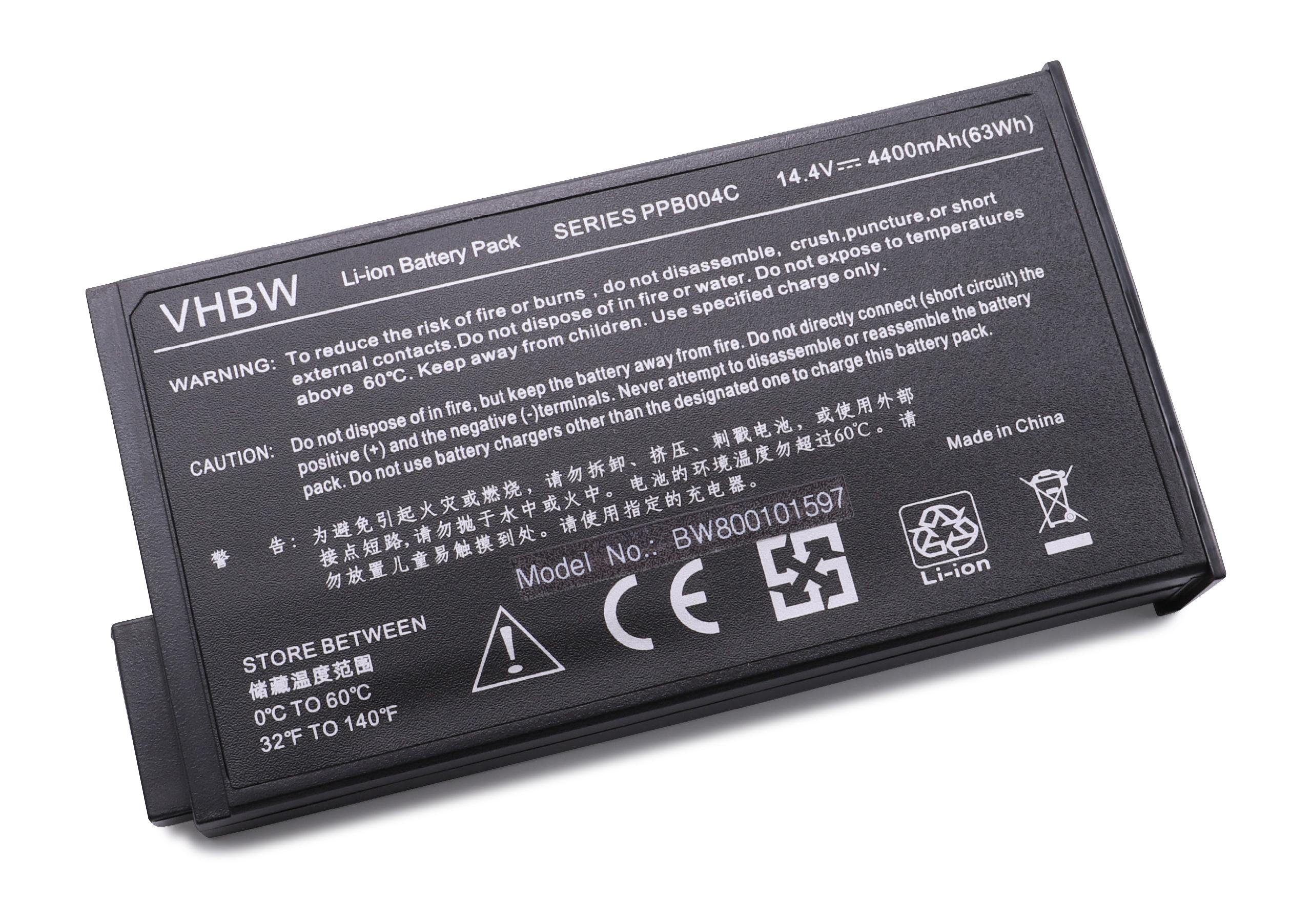 vhbw passend für HP 4400 / CompaQ mAh NC6000-PD173UC, NC6000-PD168US, Laptop-Akku