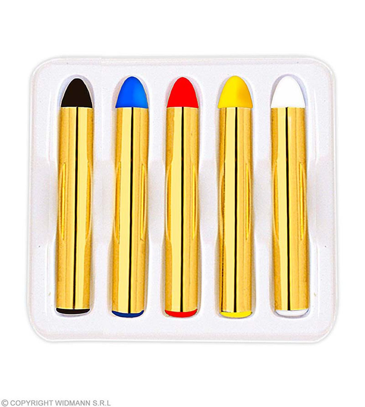 Widmann S.r.l. Theaterschminke Make-up Schminkstift Set - 5-teilig