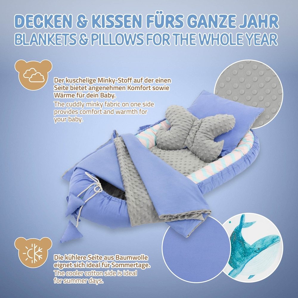 Joyz Babybett Baby Nestchen mit Muster Baumwolle Kuschelnest Neugeborene Ba günstig online kaufen
