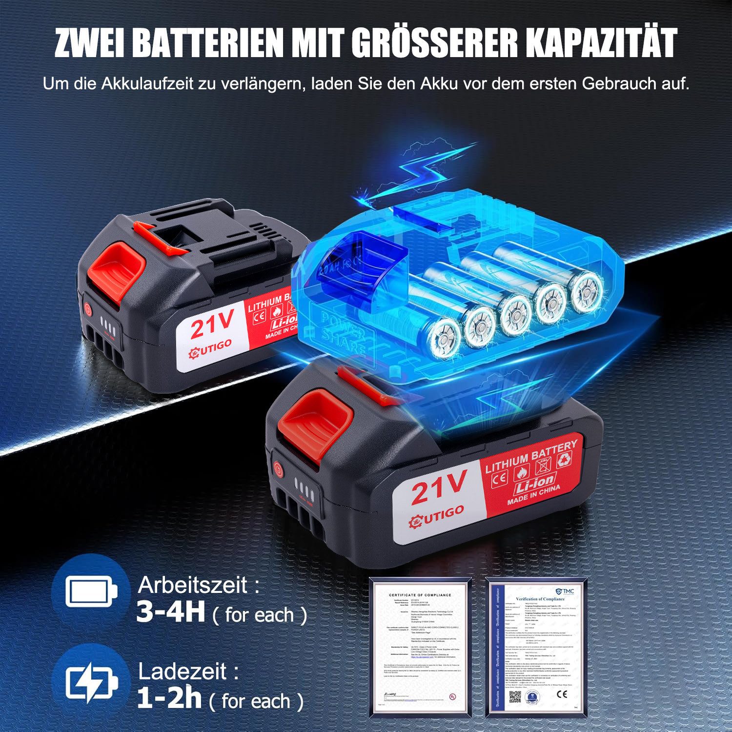 OUTIGO Akku-Astschere Professionelle Elektrische Gartenschere, 1000W-Bürste günstig online kaufen