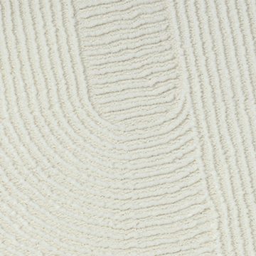 Teppich Recycle Teppich mit modernen ovalen Formen in creme, TeppichHome24, rechteckig
