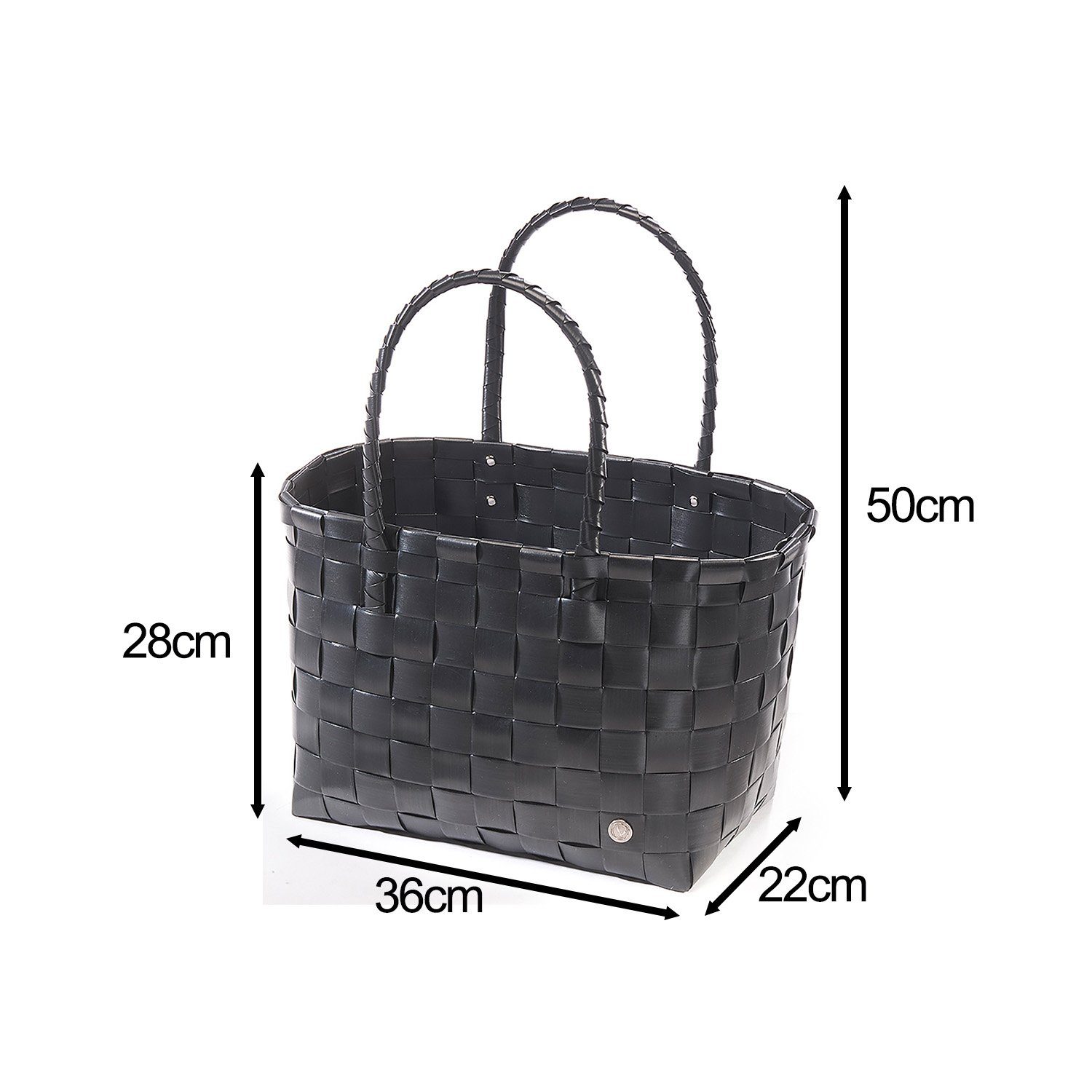 Kobolo Shopper Einkaufstasche NOIR XXL aus PE mit PU Henkeln (1 Stück) günstig online kaufen