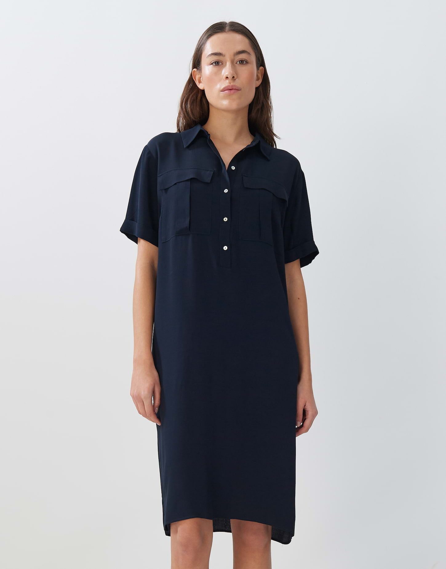 someday Hemdblusenkleid Blusenkleid QUINTY aus nachhaltiger Krepp Viskose