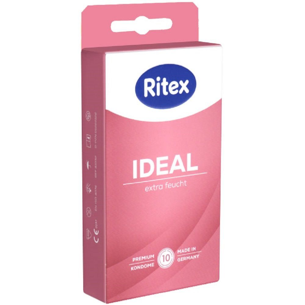 Ritex Kondome Ideal - Extra Feucht Packung mit, 10 St., extra feuchte Kondome mit 50% mehr Gleitmittel