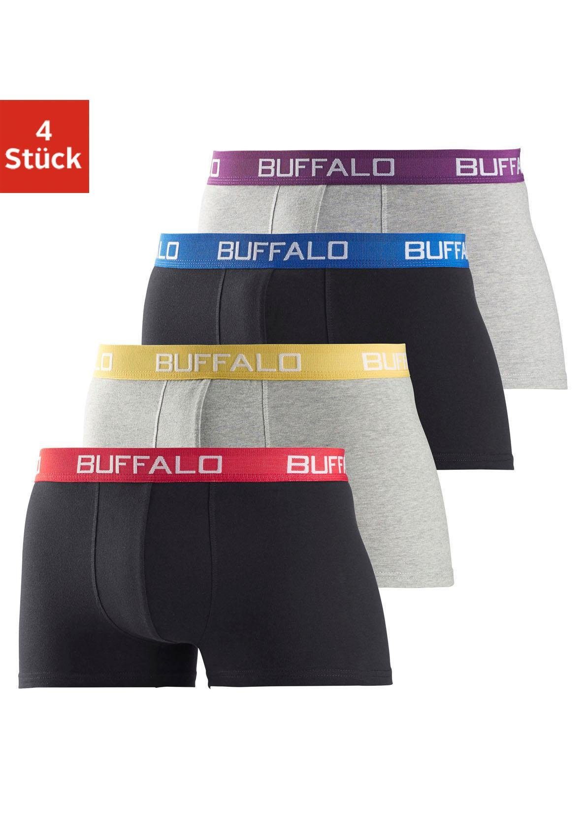 Buffalo Boxer (Packung, 4-St) unifarbene Retro Pants schwarz, grau-meliert