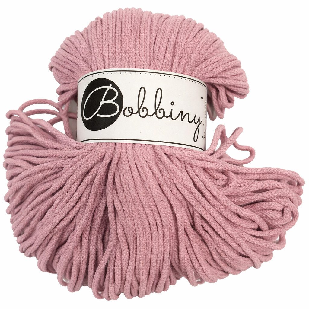Bobbiny Bobbiny Makramee Flechtkordel 3 mm 100 m Dusty Rose Bastelgarn, 100 m (1-St)