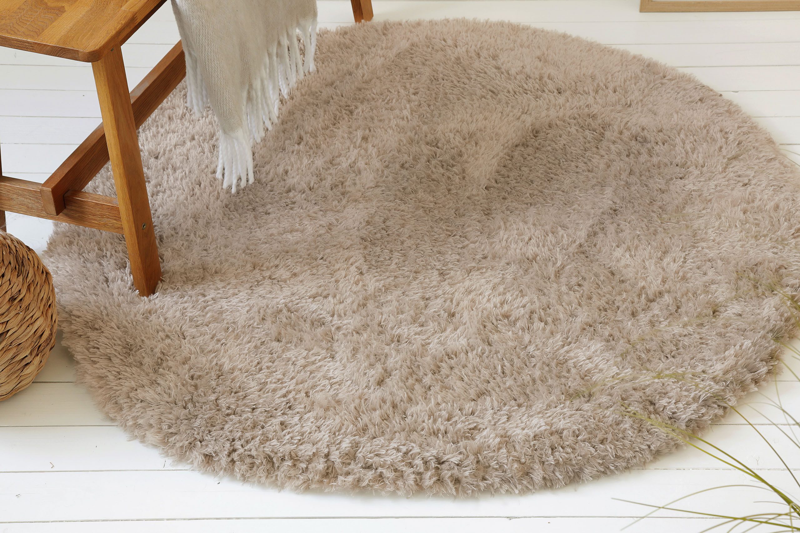 OTTO home Hochflor-Teppich Josetta, auch als Läufer erhältlich, rund, Höhe: 50 mm, Langflor, Shaggy, dichter weicher Hochflor, uni farben, Wohnzimmer
