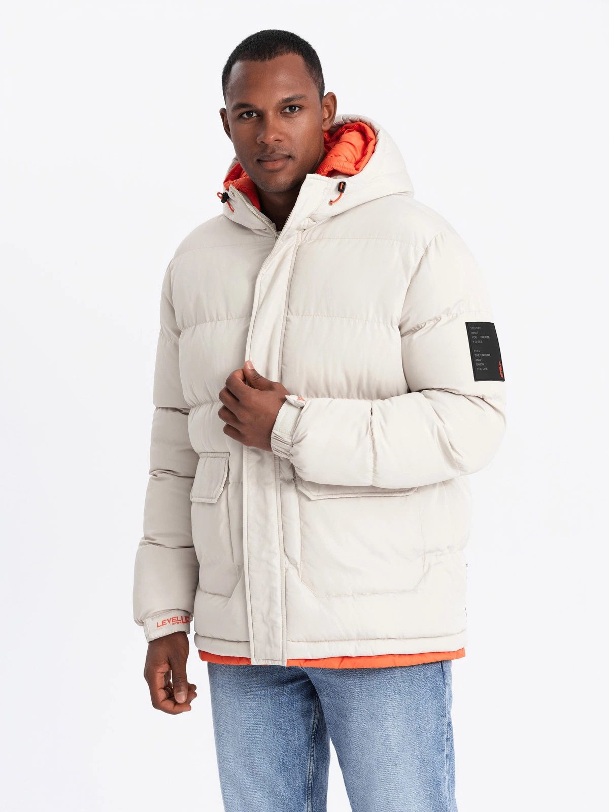 OMBRE Winterjacke Sportliche, warme Herrenjacke mit doppelter Kapuze günstig online kaufen