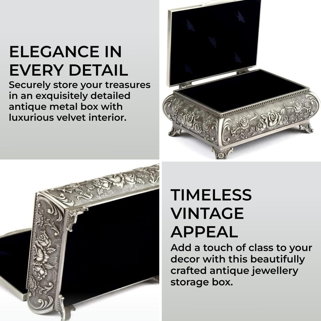 H&S Schmuckständer Antikes Schmuckkästchen mit Rosenmotiv und metallischem günstig online kaufen