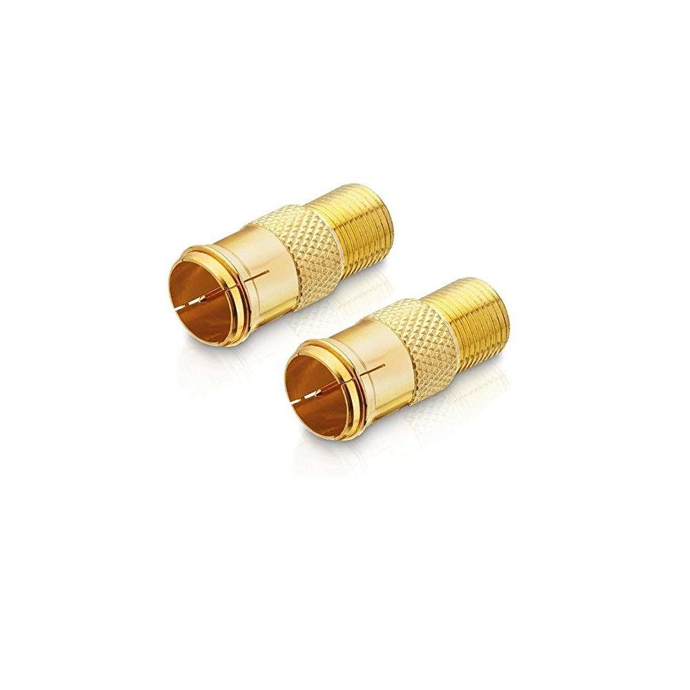 conecto Adapter mit F-Quick-Stecker auf F-Buchse vergoldet gold (2 Stück) SAT-Kabel