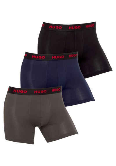 HUGO Boxer BOXERBR TRIPLET PACK (Packung, 3-St., 3er Pack) mit HUGO Label auf dem Bund