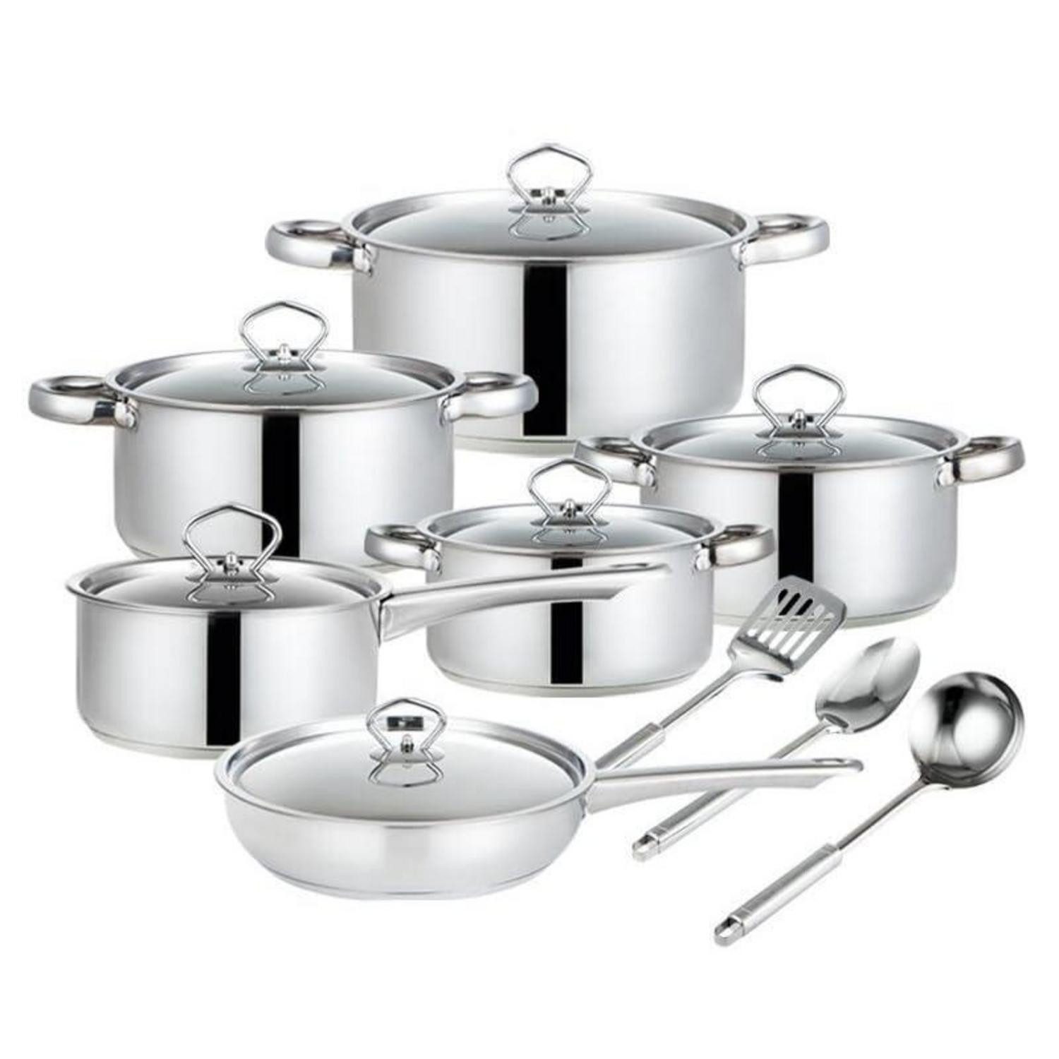 LuxusKollektion Topf-Set Topfset Edelstahl 15-teilig Induktion