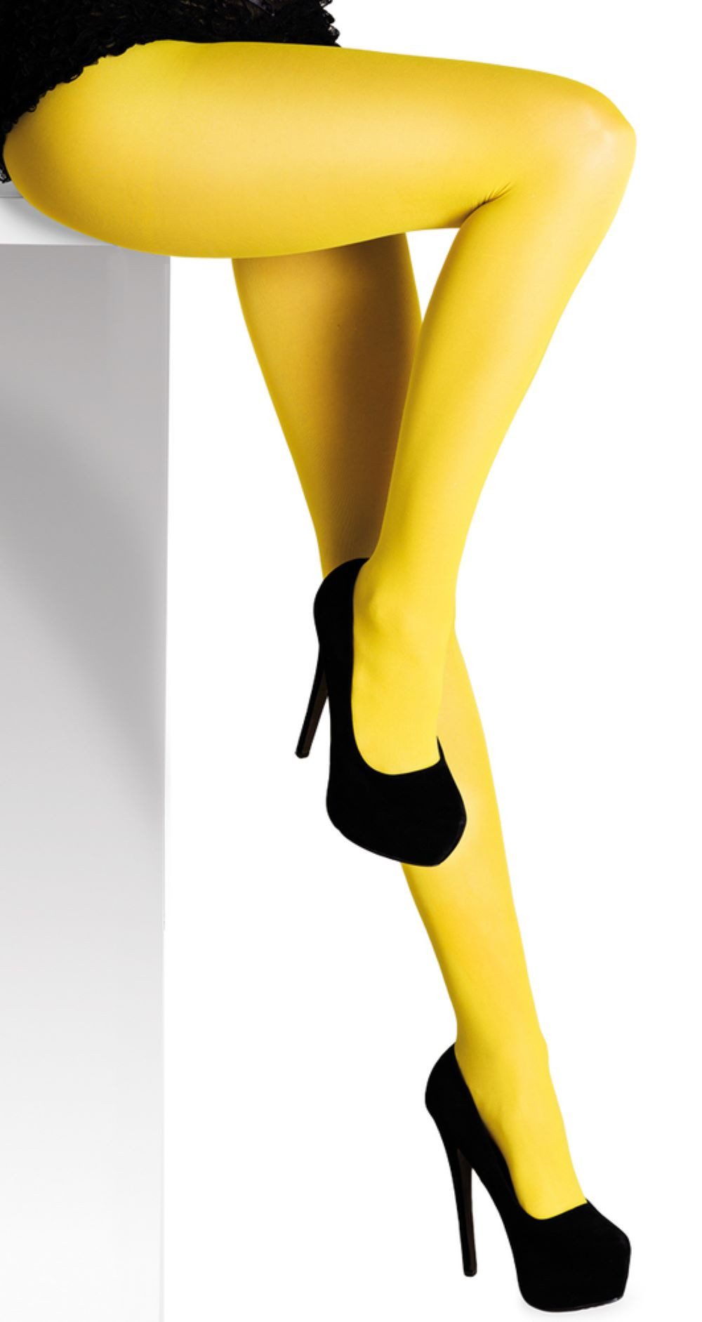 Funny Fashion Kostüm Blickdichte Strumpfhose für Damen 40 DEN, Gelb günstig online kaufen