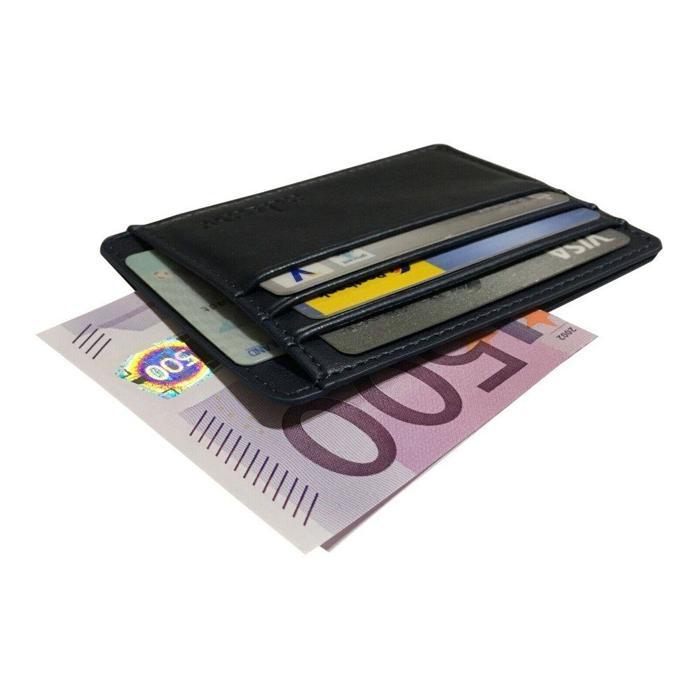 adraw Geldbörse Blau RFID Leder Scheckkartenetui Geldbeutel Kreditkarteneui günstig online kaufen