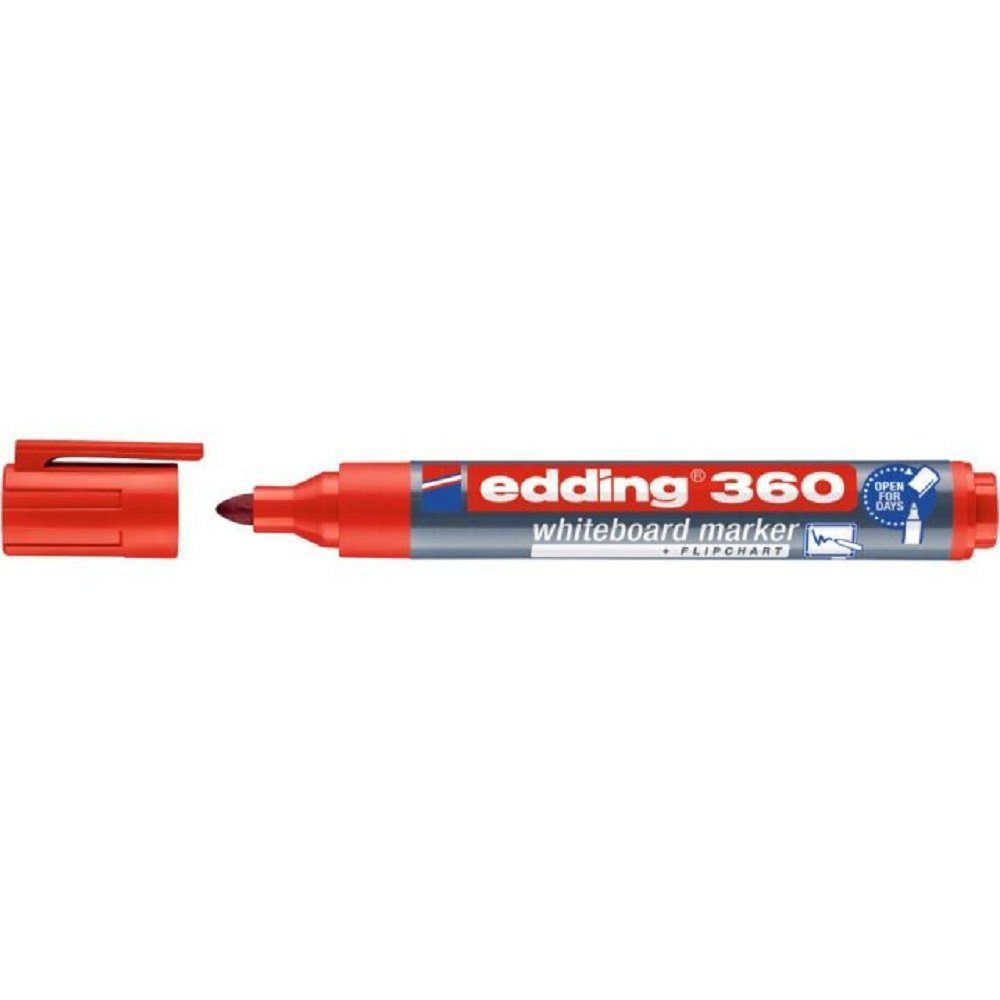 edding Whiteboard Marker 10 Whiteboardmarker Nachfüllbar rot, Rundspitze 1,5-3mm Nachfüllbar