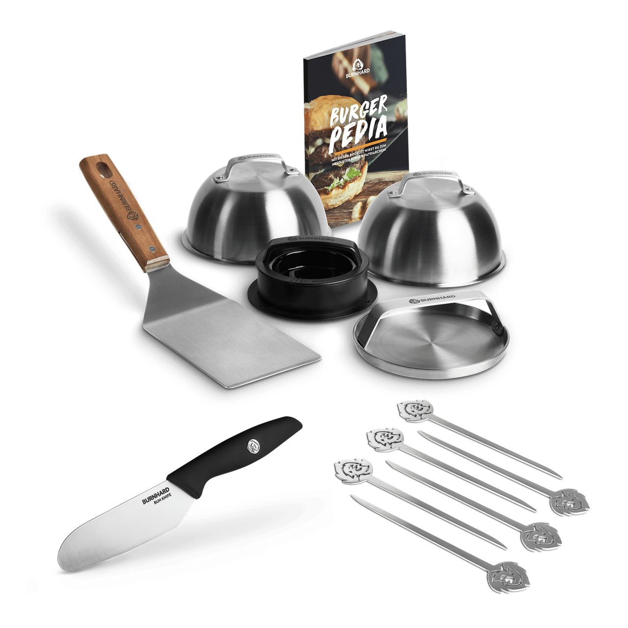 BURNHARD® Burgerpresse Ultimatives Burger-Set 8 tlg. (6 St)