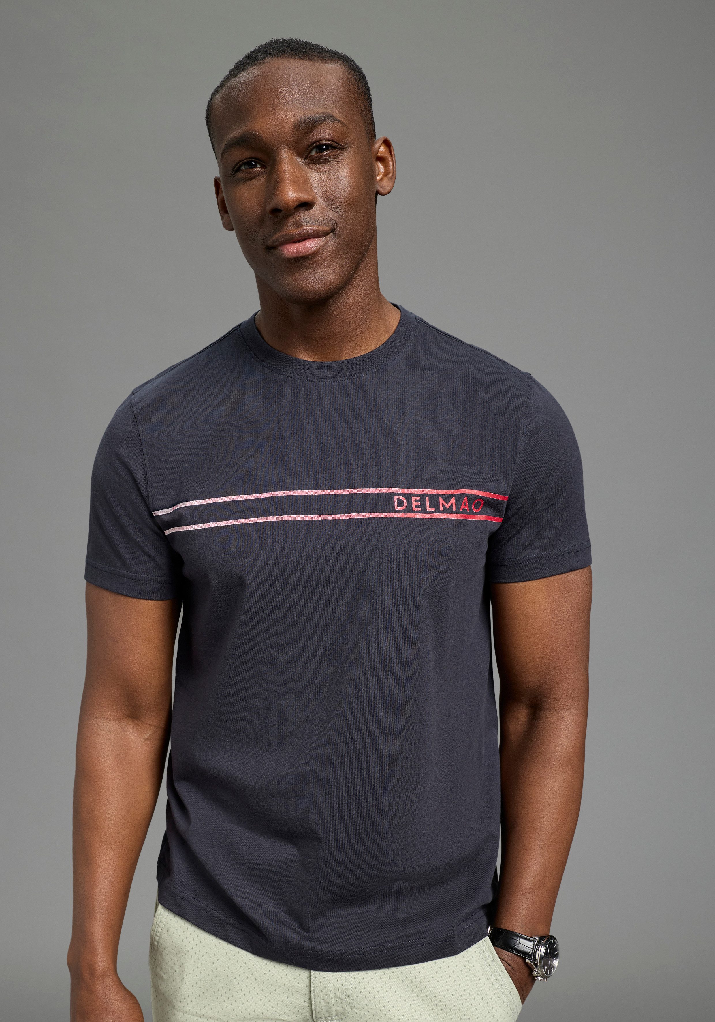 DELMAO Rundhalsshirt Neue Kollektion! (2er-Pack) normale Passform, kurzarm, günstig online kaufen