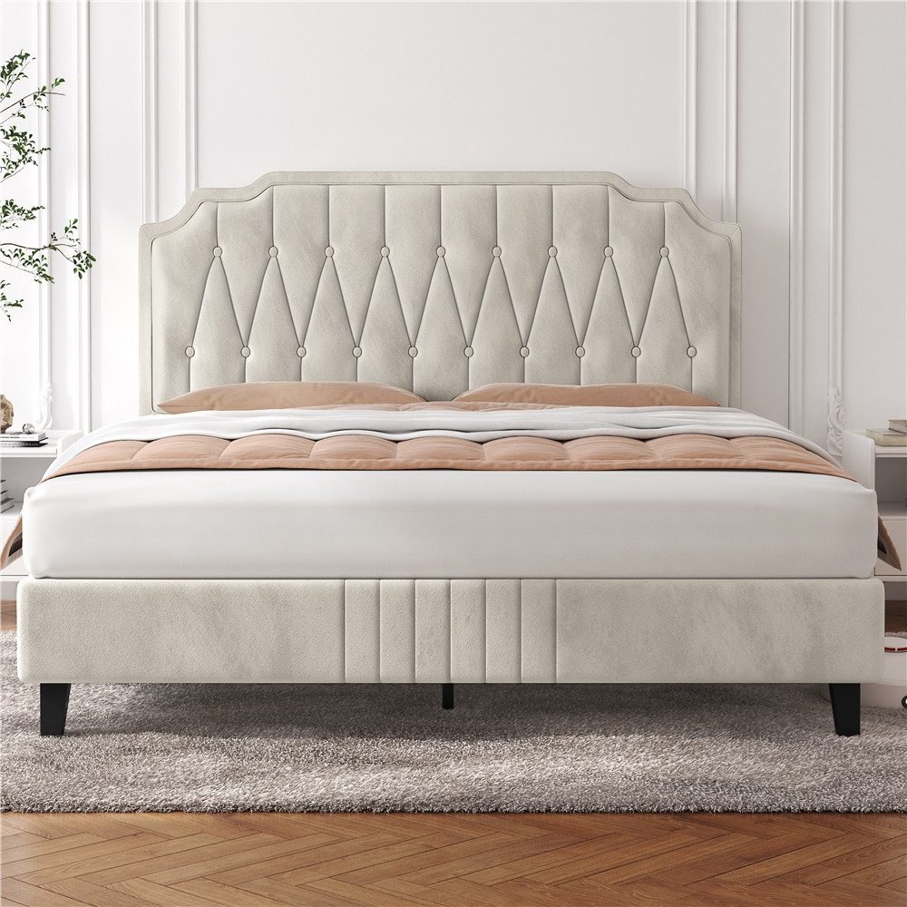 Yaheetech Polsterbett Bettgestell, Doppelbett 160 × 200 cm mit höhenverstel günstig online kaufen