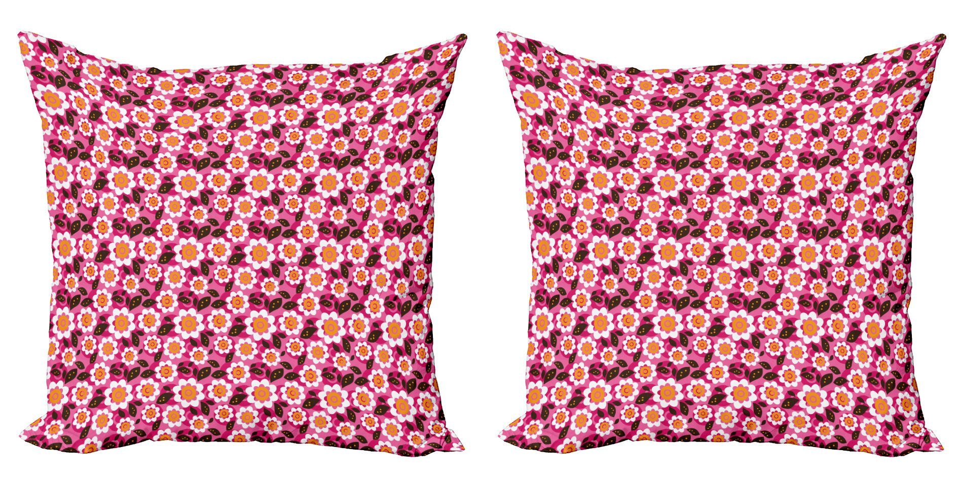 Kissenbezüge Modern Accent Doppelseitiger Digitaldruck, Abakuhaus (2 Stück), Frühling blühendes Gänseblümchen