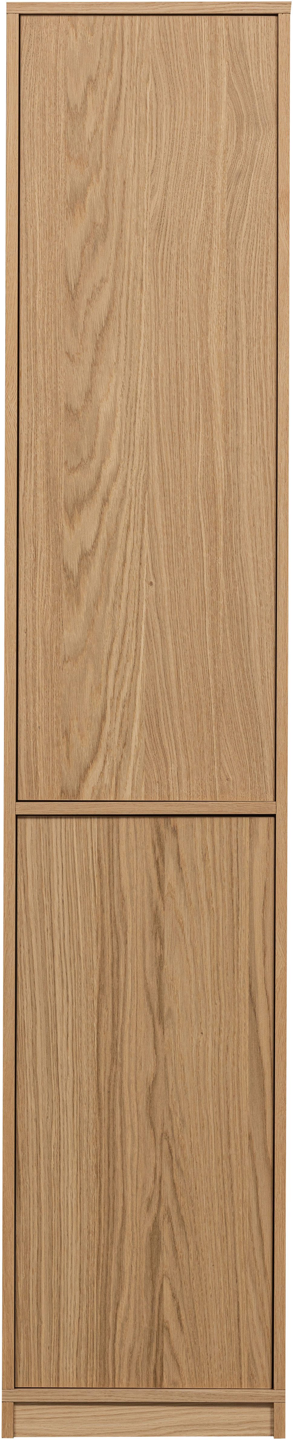 WOOOD Mehrzweckschrank Modulair Eichenholzfurnier mit Druckmechanismus 40x40x199 cm Tragkraft 15 kg pro Boden, sichtbare Maserung, einfach zu montieren