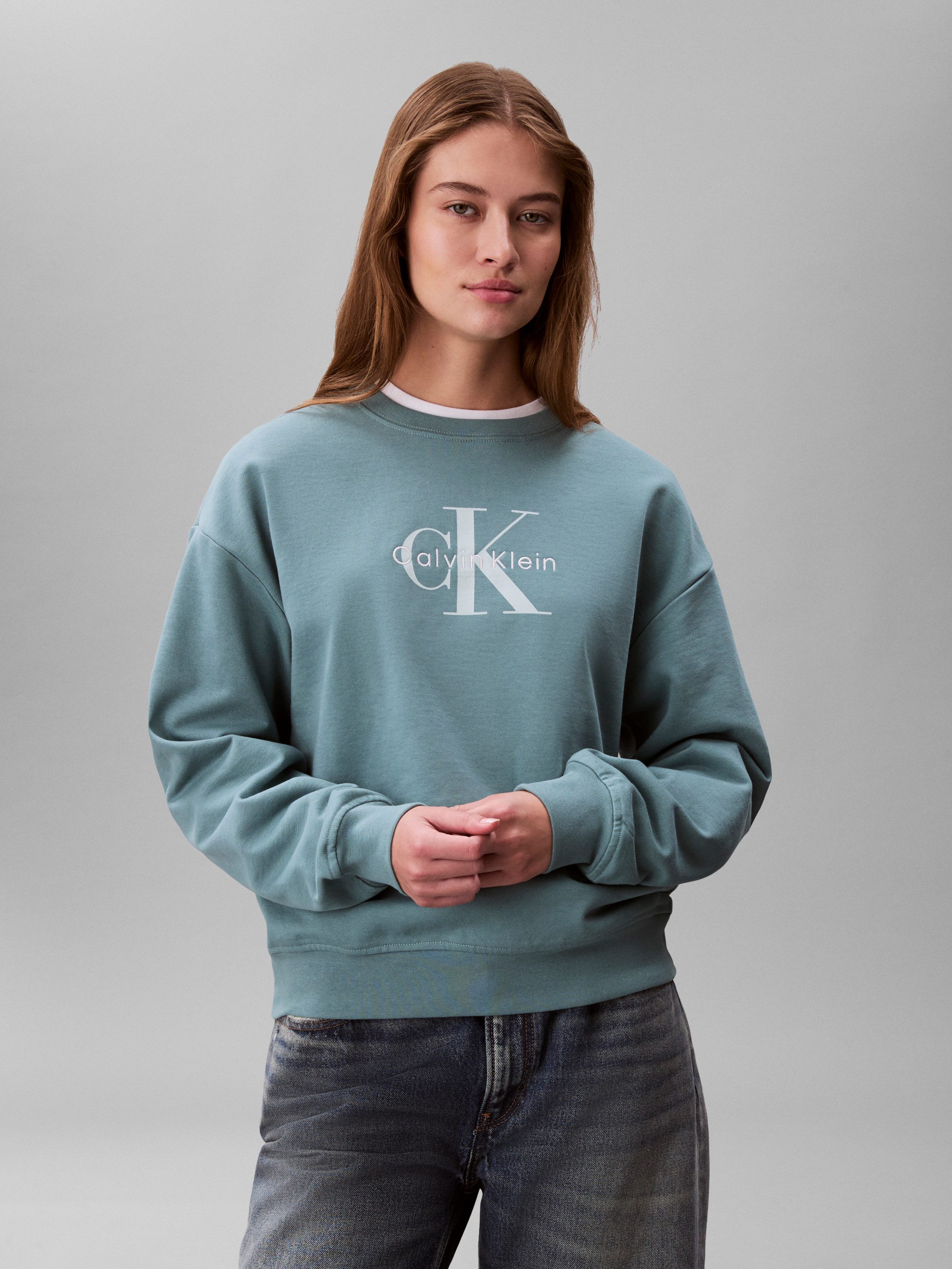 Calvin Klein Jeans Sweatshirt LS MONOLOGO FRENCH TERRY RLXD CR, Logoschriftzug