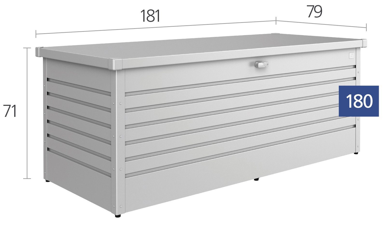 Biohort Aufbewahrungsbox Freizeitbox 180, BxTxH: 181x79x71 cm, bronzefarben metallic