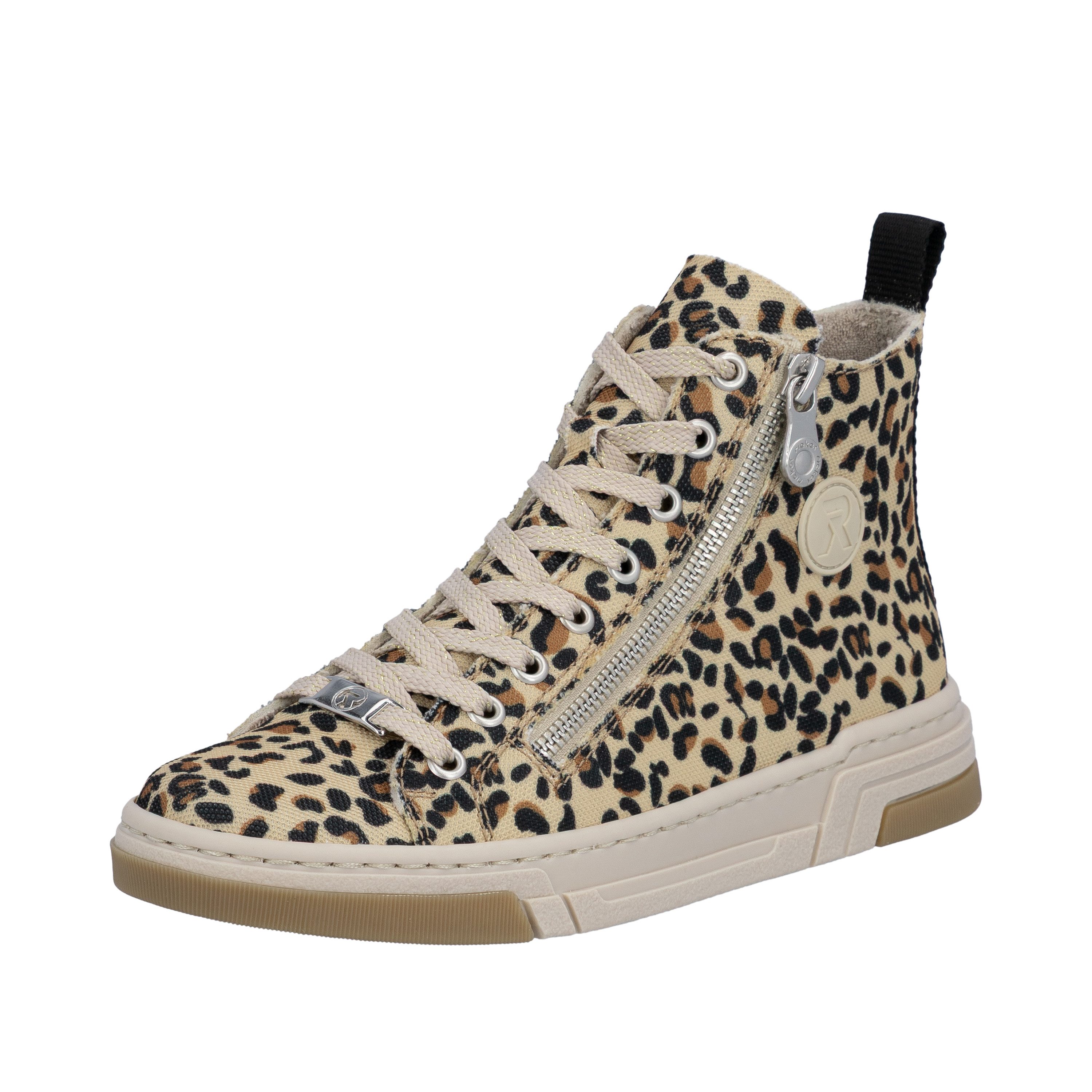 Rieker Schnürboots High Top Sneaker, trendy Stiefelette mit seitlichem Reißverschluss