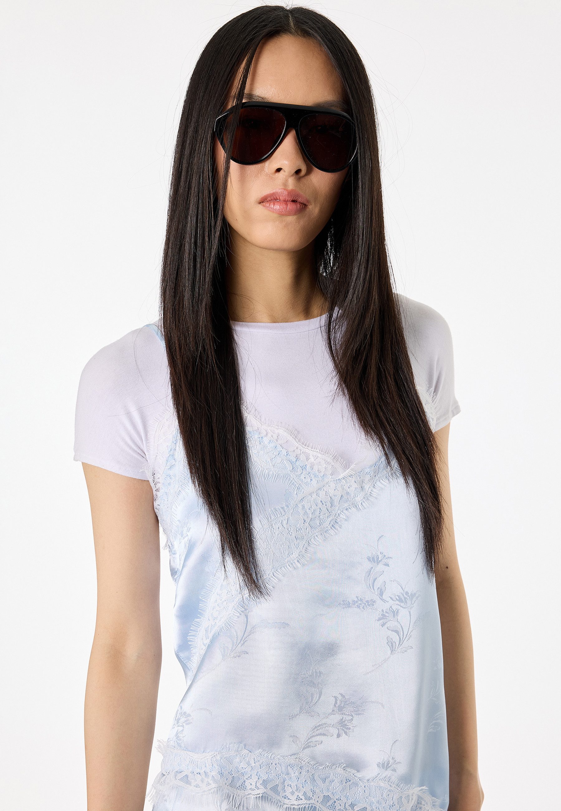 Koton Tanktop Koton Satin-Top Mit Dantel-Detail
