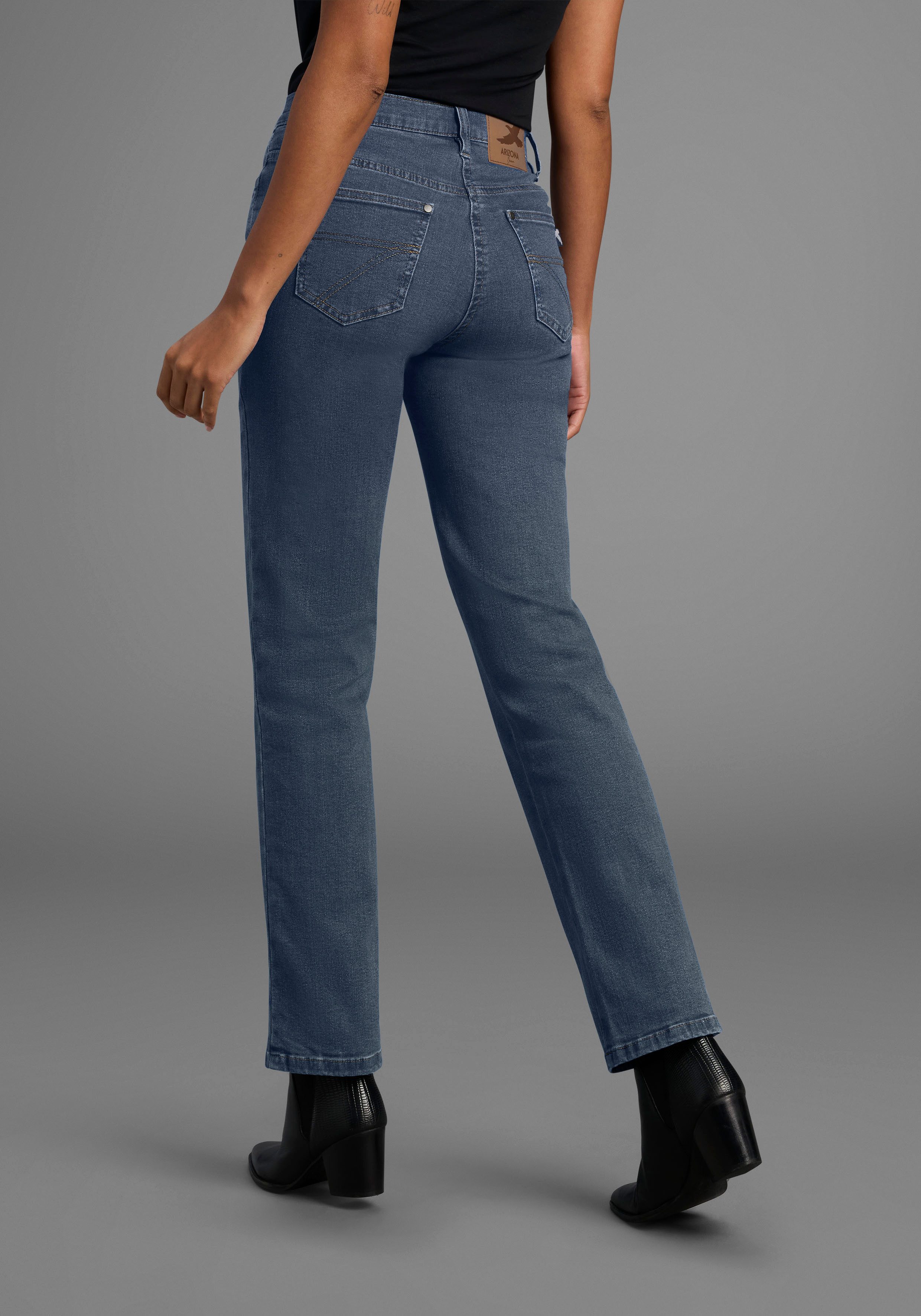 Arizona Gerade Jeans Annett bequeme Passform, 5-Pocket-Style, hohe Taille