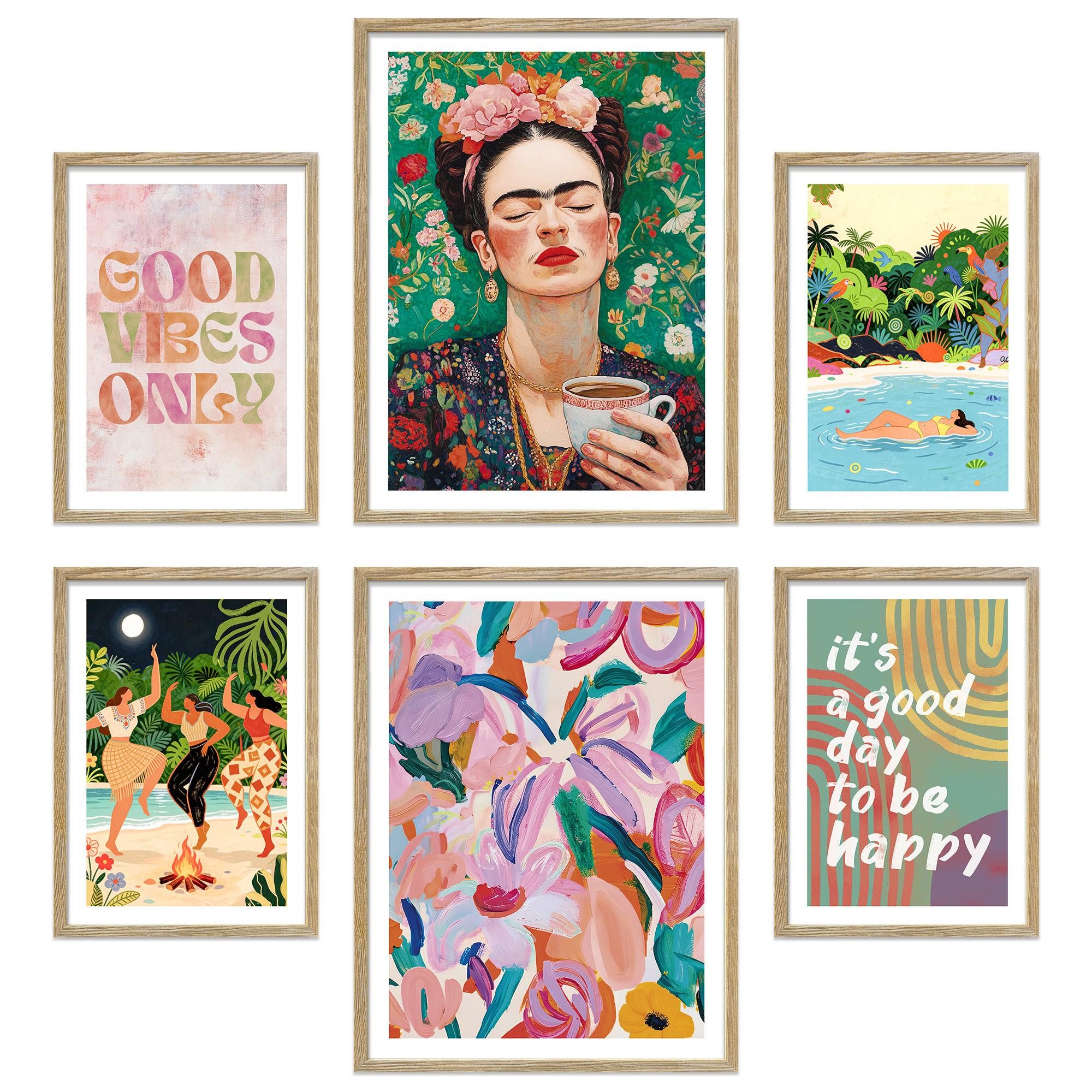 ARTFAVES Bilder-Collage Poster Set Mixed Arts I mehrteilige Bilderwand I Wandbilder Abstrakte-, (Wandbilder modern, 6 St)
