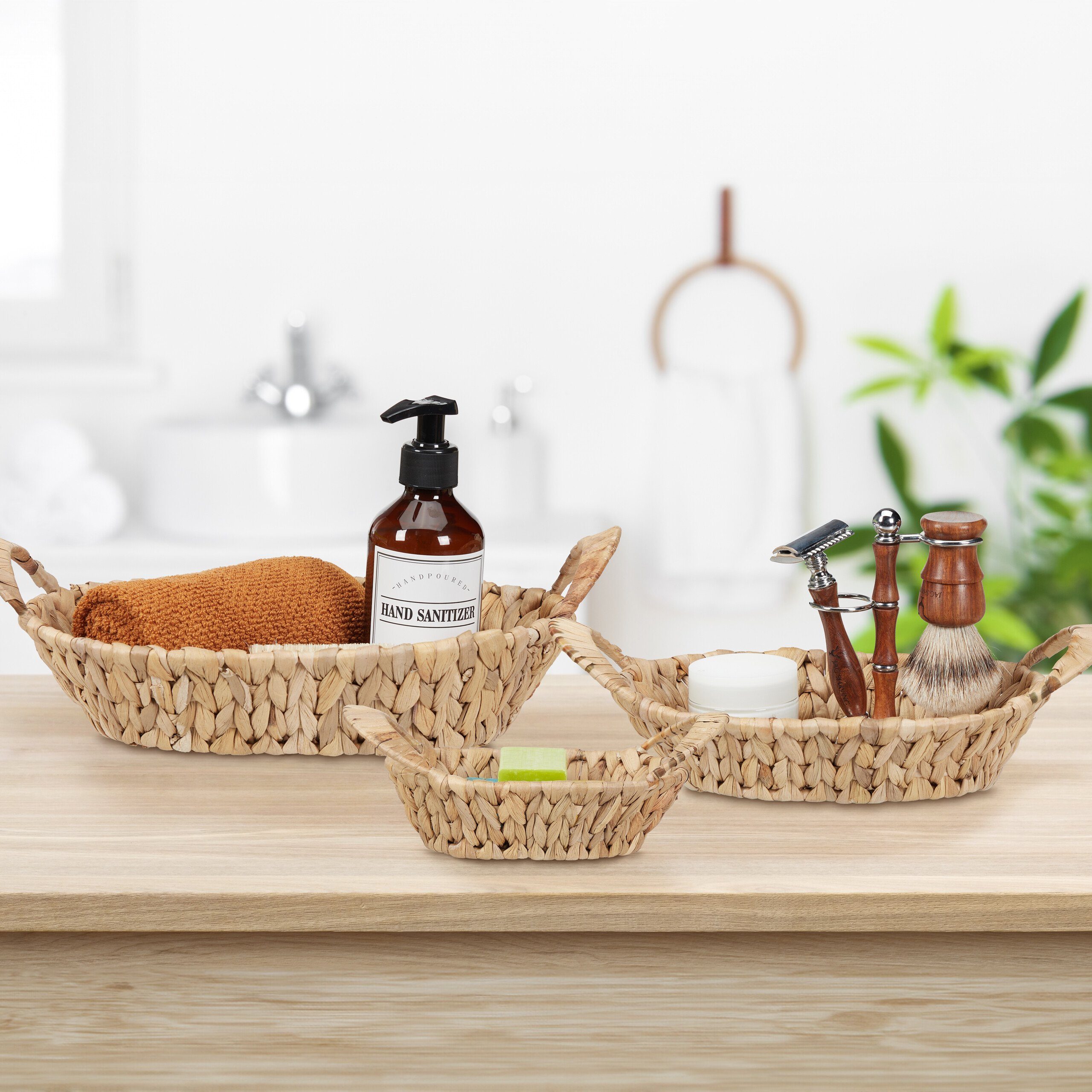 relaxdays Aufbewahrungskorb 3x Aufbewahrungskörbe Wasserhyazinthe günstig online kaufen